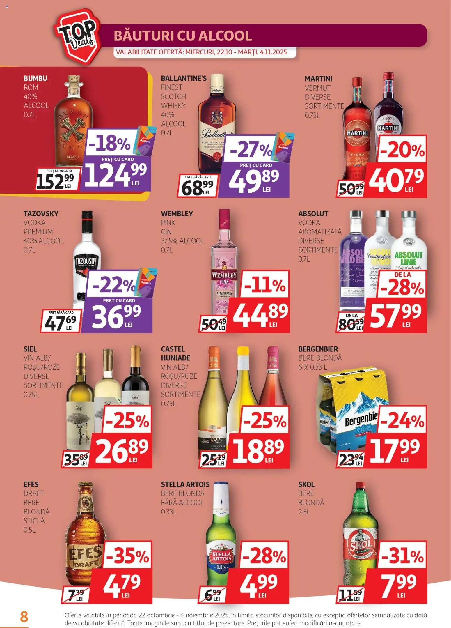 Noul catalog Auchan – valabil de la 22.10.2025 | Pagină: 8 | Produse: Lime, Yulaf, Plastik Kulübe, Vodka