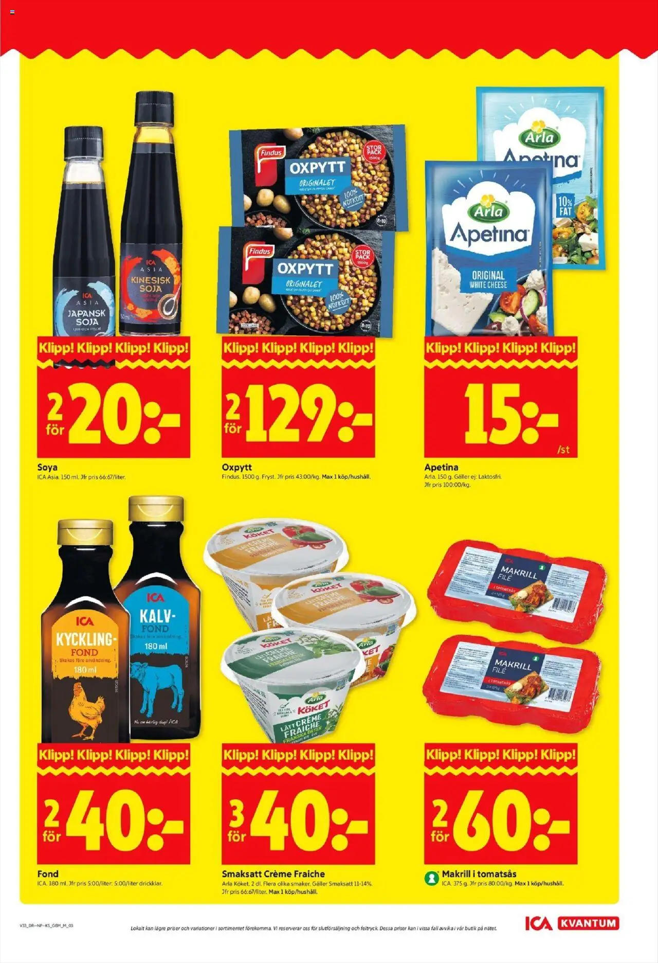 ICA Kvantum reklamblad aktuell från 11.08.2025 | Sida: 3 | Produkter: Galler, Creme fraiche, Nötkött, Tomatsås