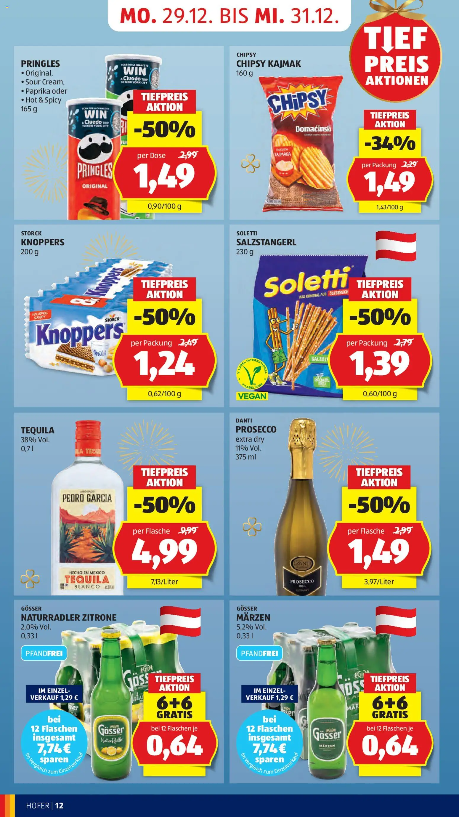 Hofer AT akciós ujság - amely érvényes a következő dátumtól: 27.12.2025 | Oldal: 14 | Termékek: Radler, Tequila, Gösser, Vegán