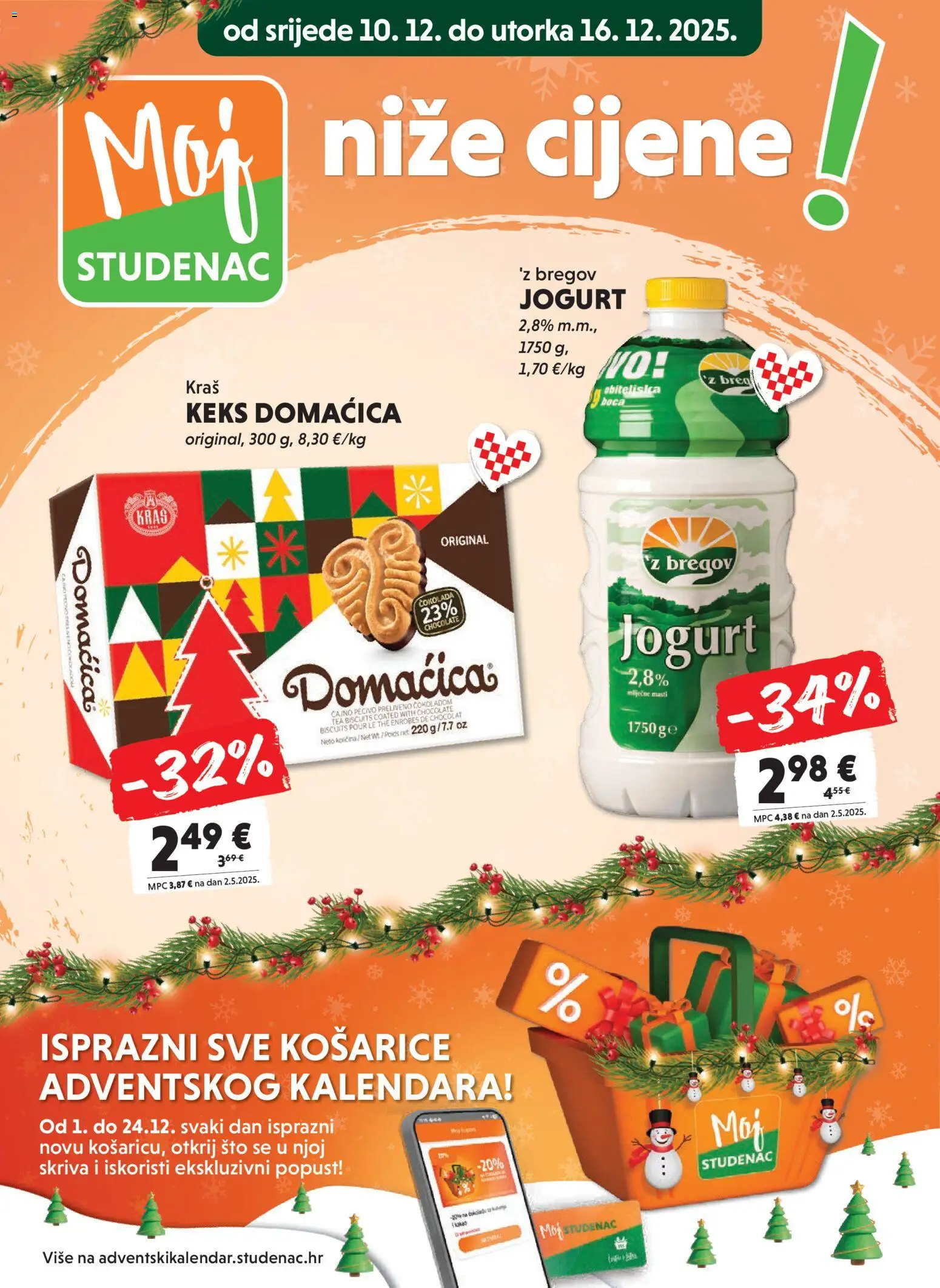 Studenac katalog | vrijedi od 10.12.2025 | Stranica: 1 | Proizvodi: Jogurt, Čokolada, Keks, Pecivo