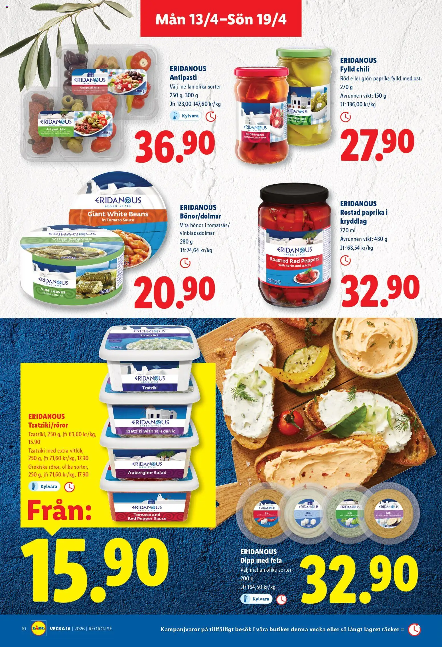 Lidl reklamblad aktuell från 13.04.2026 | Sida: 10 | Produkter: Ost, Chili, Bönor, Aubergine