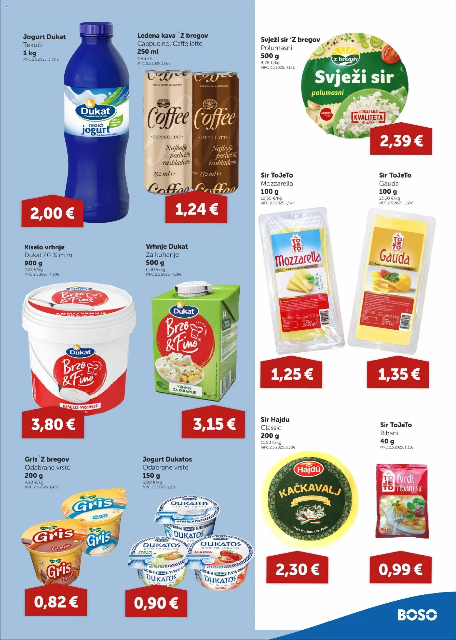Boso katalog | vrijedi od 06.11.2025 | Stranica: 5 | Proizvodi: Gauda, Vrhnje za kuhanje, Sir, Kiselo vrhnje