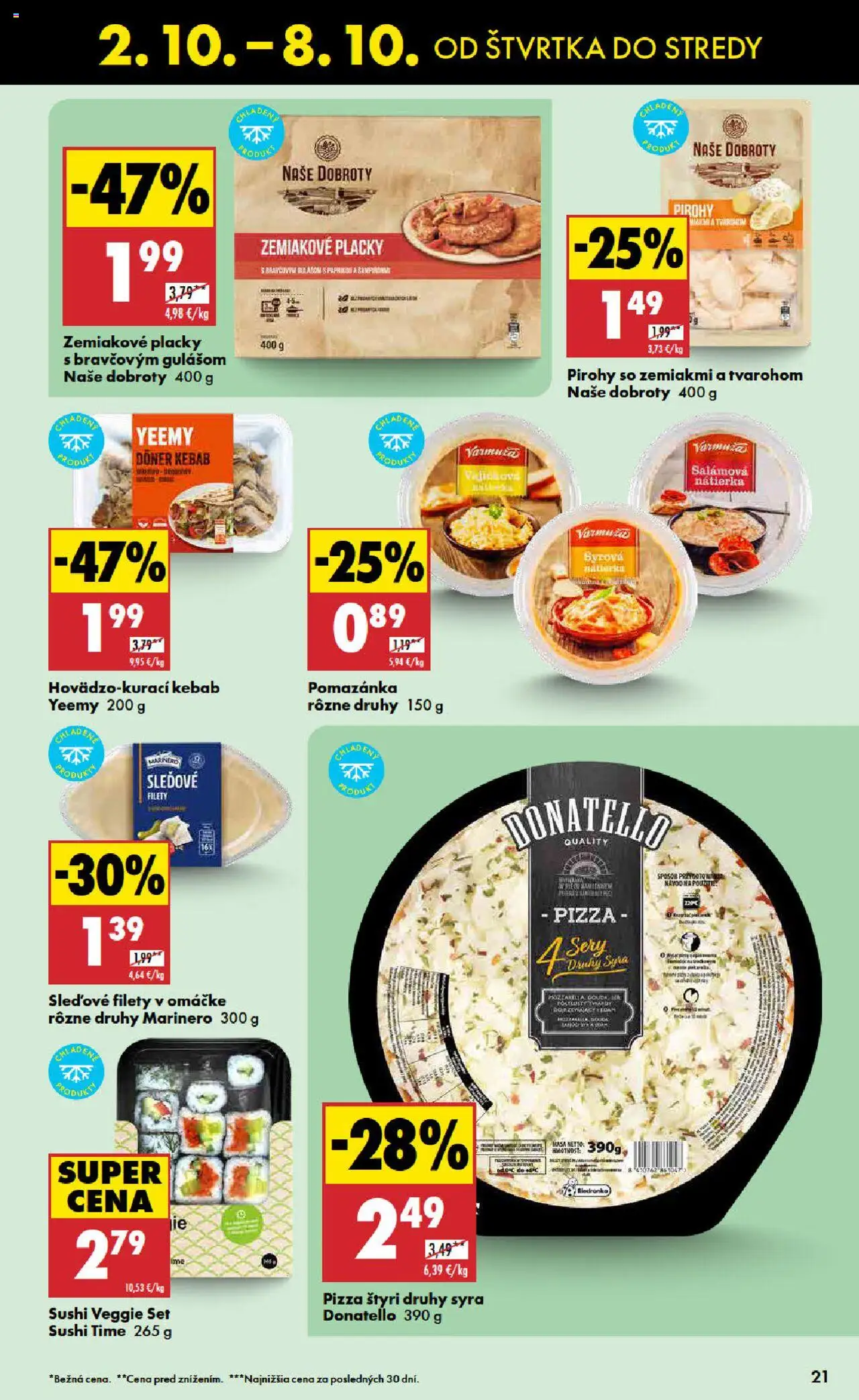 Nové Biedronka akcie – leták je platný od 02.10.2025 | Strana: 21 | Produkty: Pirohy, Pizza, Gouda, Sushi
