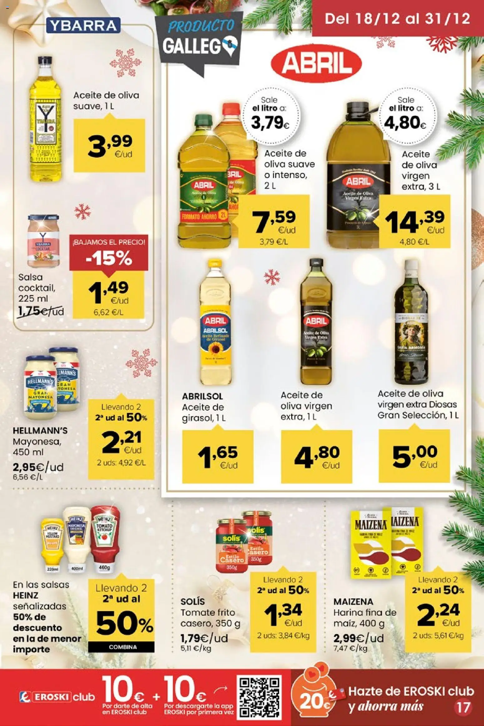 Eroski - Miramos por ti │ válido desde el 18.12.2025 | Página: 17 | Productos: Aceite, Aceite de oliva, Οθόνη προβολής