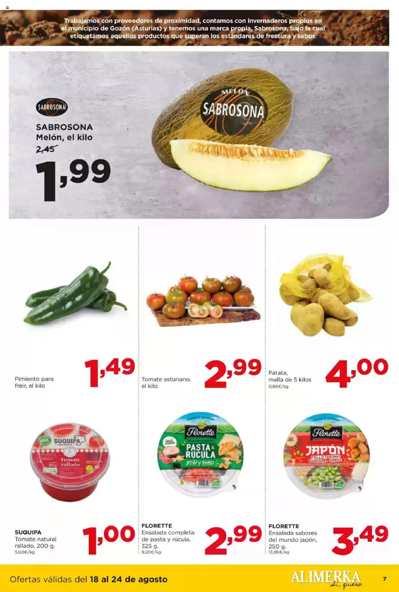 Alimerka folleto Castilla y León │ válido desde el 18.08.2025 | Página: 7 | Productos: Queso, Pasta, Κάδος απορρυμάτων, Ensalada