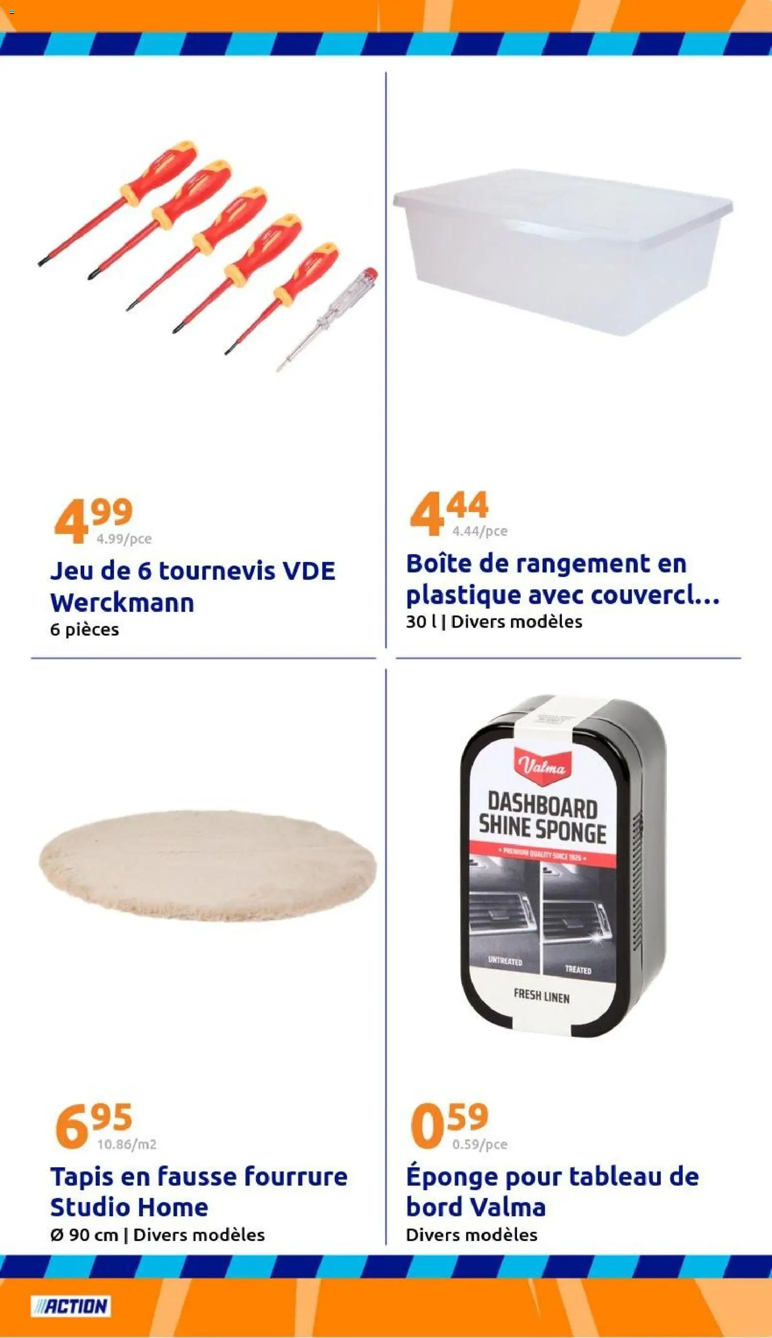 {H1} | Page: 29 | Produits: Tournevis, Eponge, Tapis, Boîte de rangement