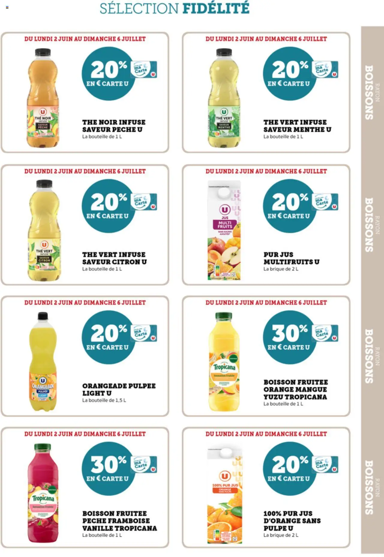  | Page: 27 | Produits: Framboise, Jus d'orange, Pêche, Thé