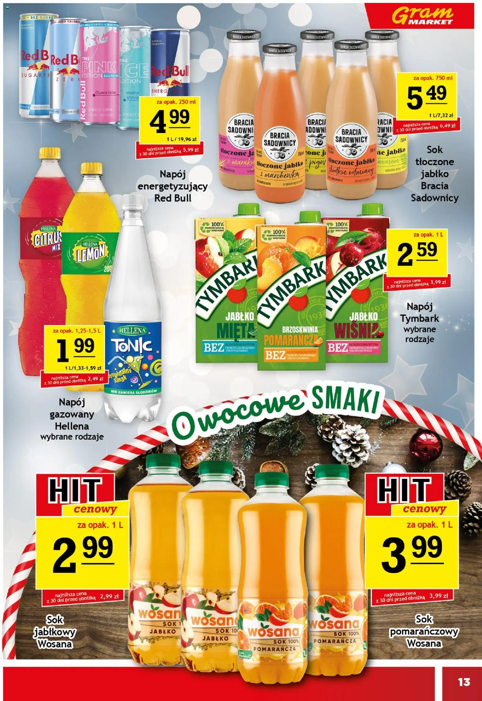 Gram Market Gazetka od 17.12.2025 | Strona: 13 | Produkty: Brzoskwinia, Sok, Marchewka, Owoce