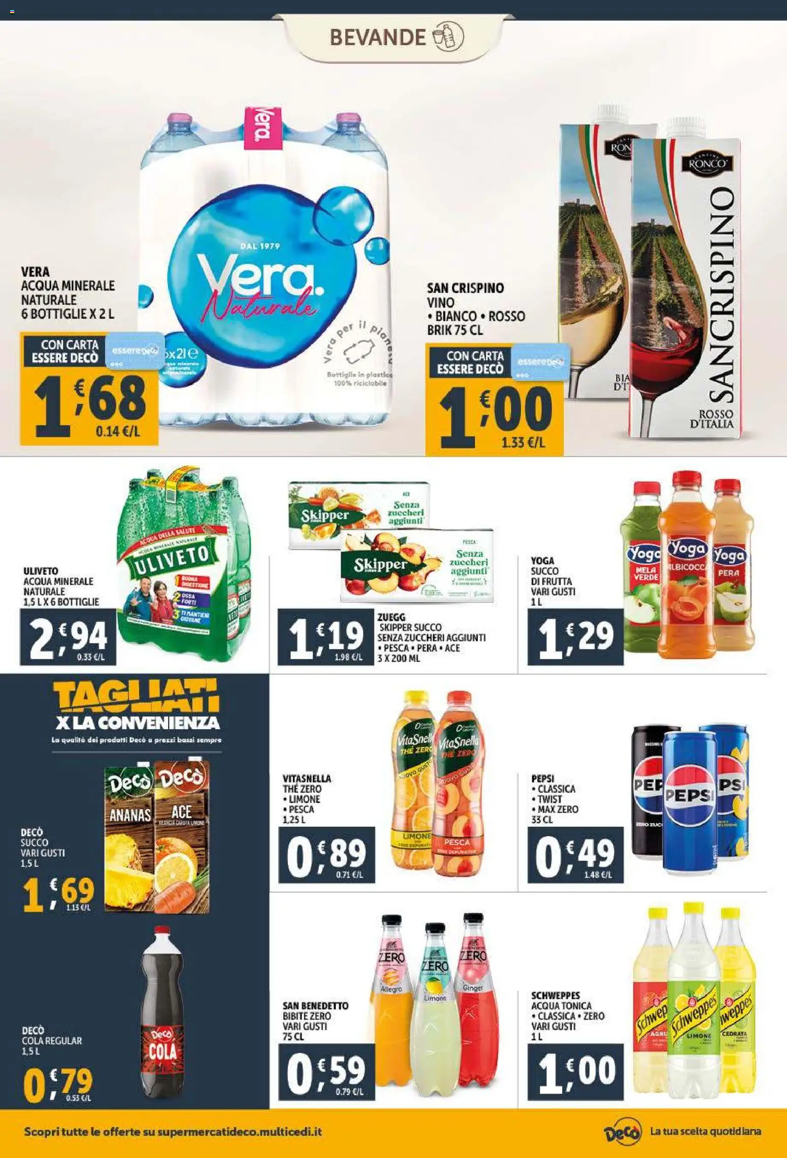 Volantino Decò del 09.01.2026 | Pagina: 16 | Prodotti: Succo, Pesca, Cedrata, Pepsi