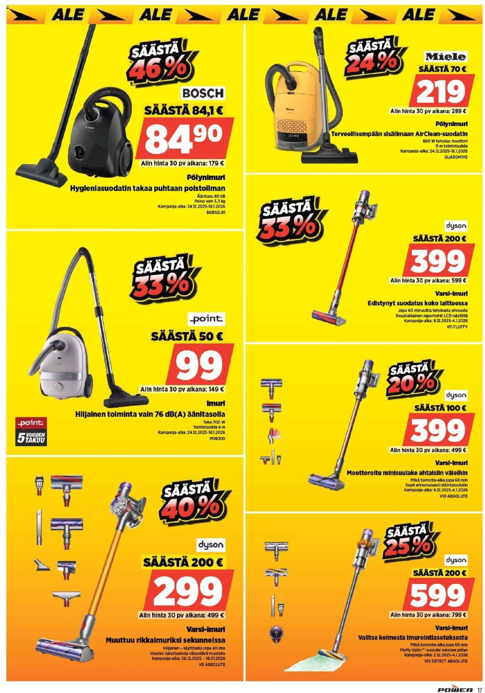 Power tarjoukset – voimassa 24.12.2025 alkaen | Sivu: 21 | Tuotteet: Imuri