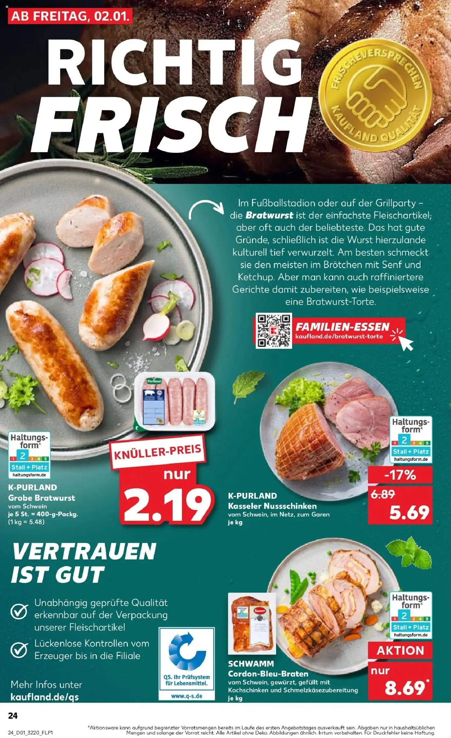 Kaufland prospekt Jena	 – gültig ab 02.01.2026 | Seite: 24 | Produkte: Bratwurst, Wurst