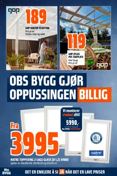 Forhåndsvisning av Obs Bygg - Kundeavis gyldig fra 29.03.2026 | Side: 20 | Produkter: Glass