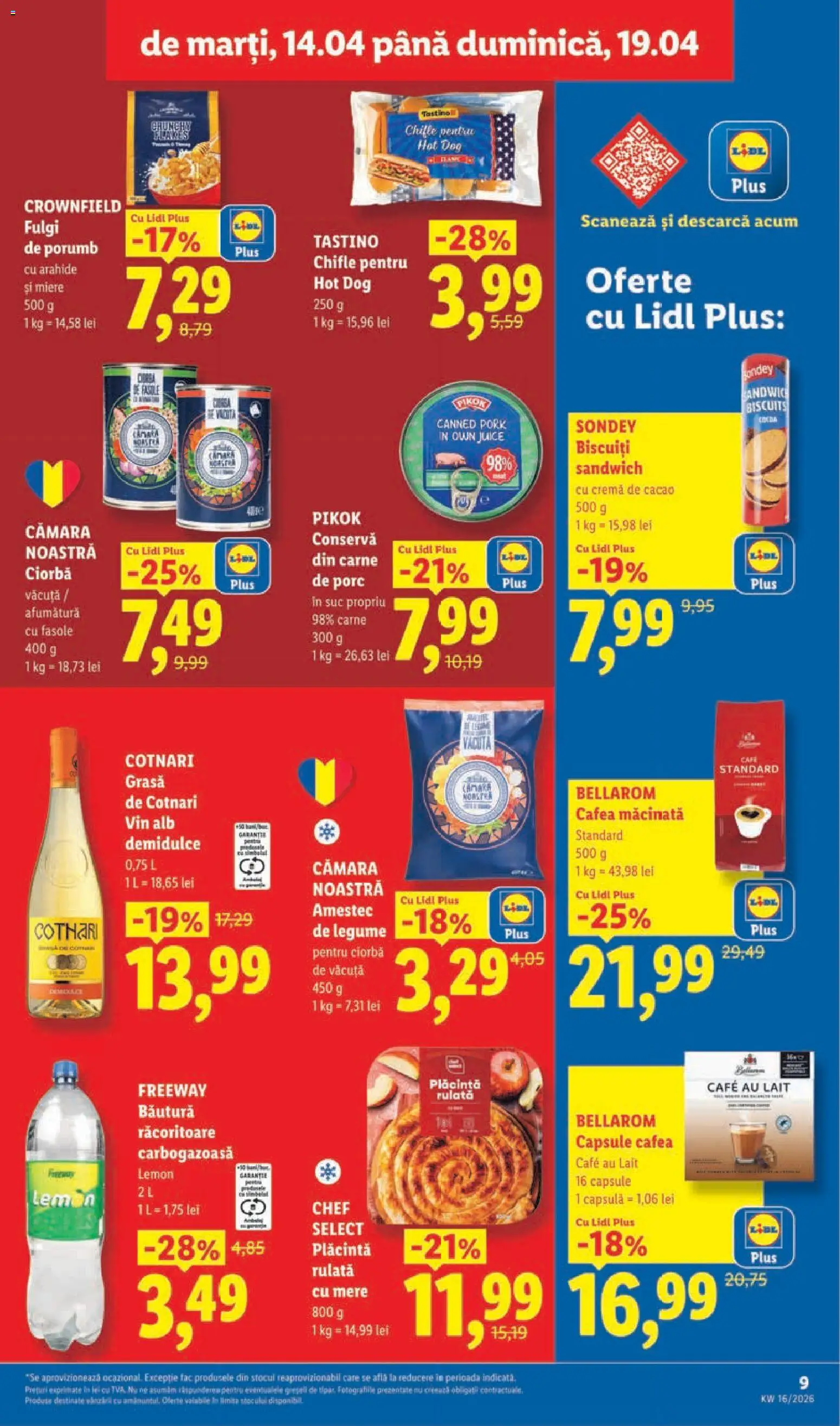Noul catalog Lidl – valabil de la 14.04.2026 | Pagină: 9 | Produse: Cam suyu, Ștrudel, Cafea, Suc