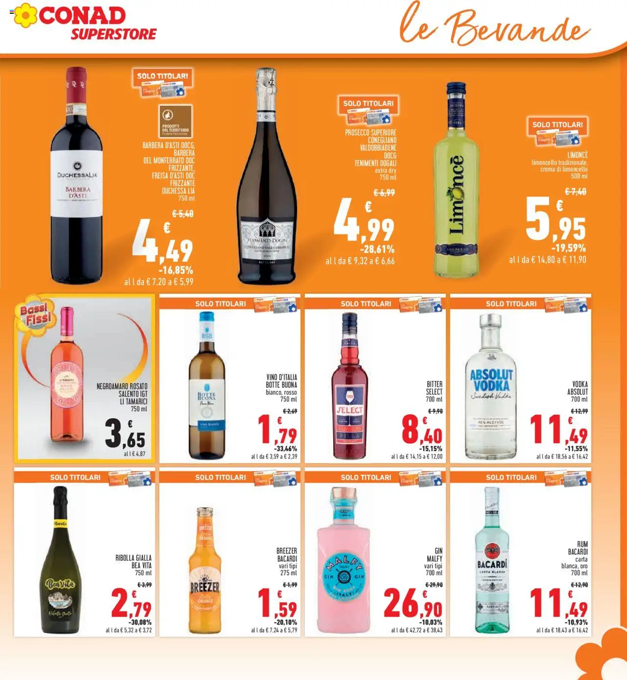 Volantino Conad del 14.08.2025 | Pagina: 19 | Prodotti: Vodka, Prosecco, Vino, Rum
