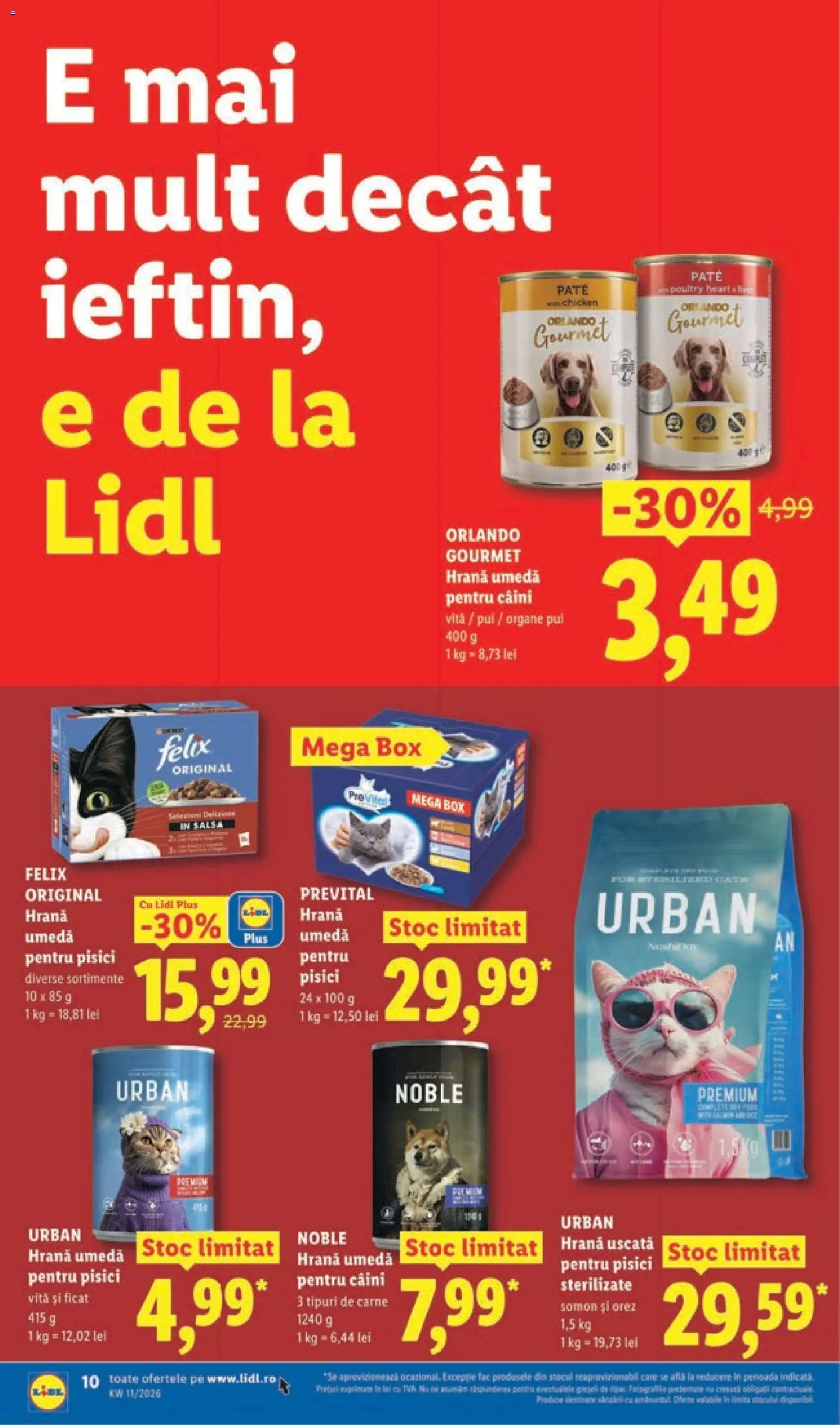 Noul catalog Lidl – valabil de la 09.03.2026 | Pagină: 10 | Produse: Hacıyatmaz Kedi Oyuncağı, Pate, Orez