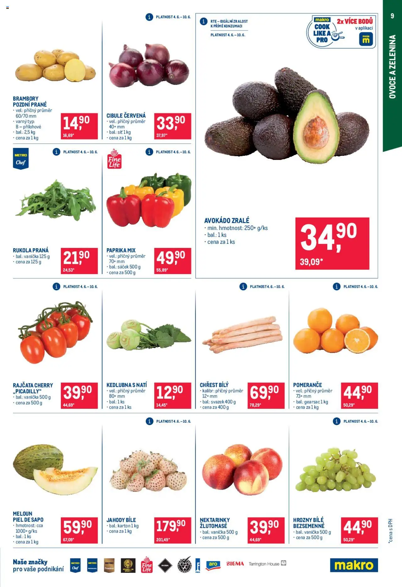 Makro leták - Pro milovníky jídla od 04.06.2025 | Strana: 9 | Produkty: Ovoce, Nektarinky, Avokádo, Chřest