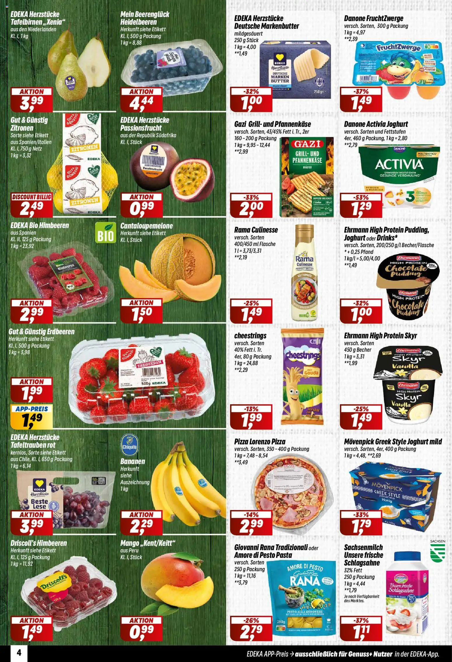 Simmel Prospekt 	 – gültig ab 20.04.2026 | Seite: 4 | Produkte: Schlagsahne, Gouda, Pudding, Heidelbeeren