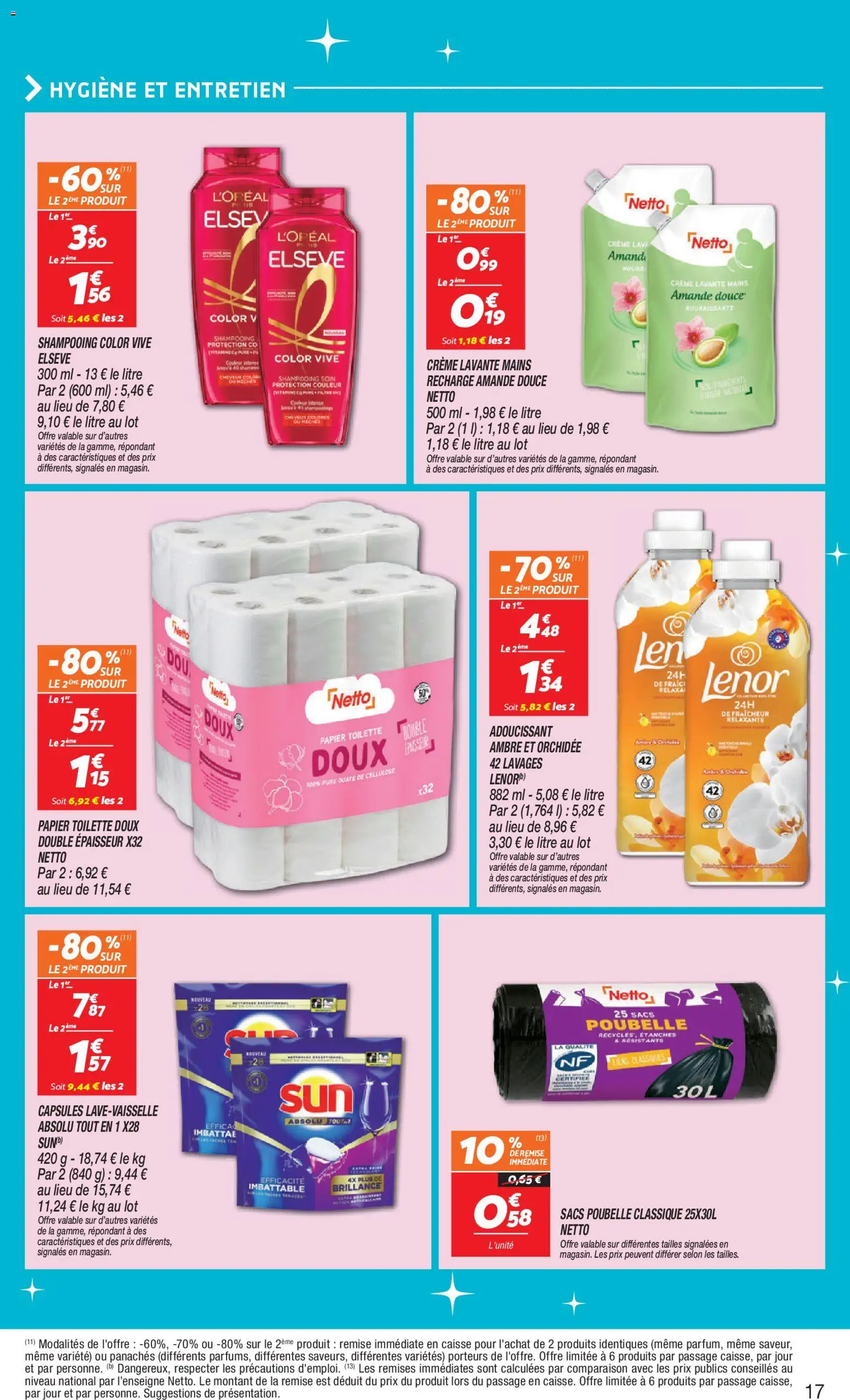 {H1} | Page: 17 | Produits: Poubelle, Shampooing, Crème, Sacs poubelle