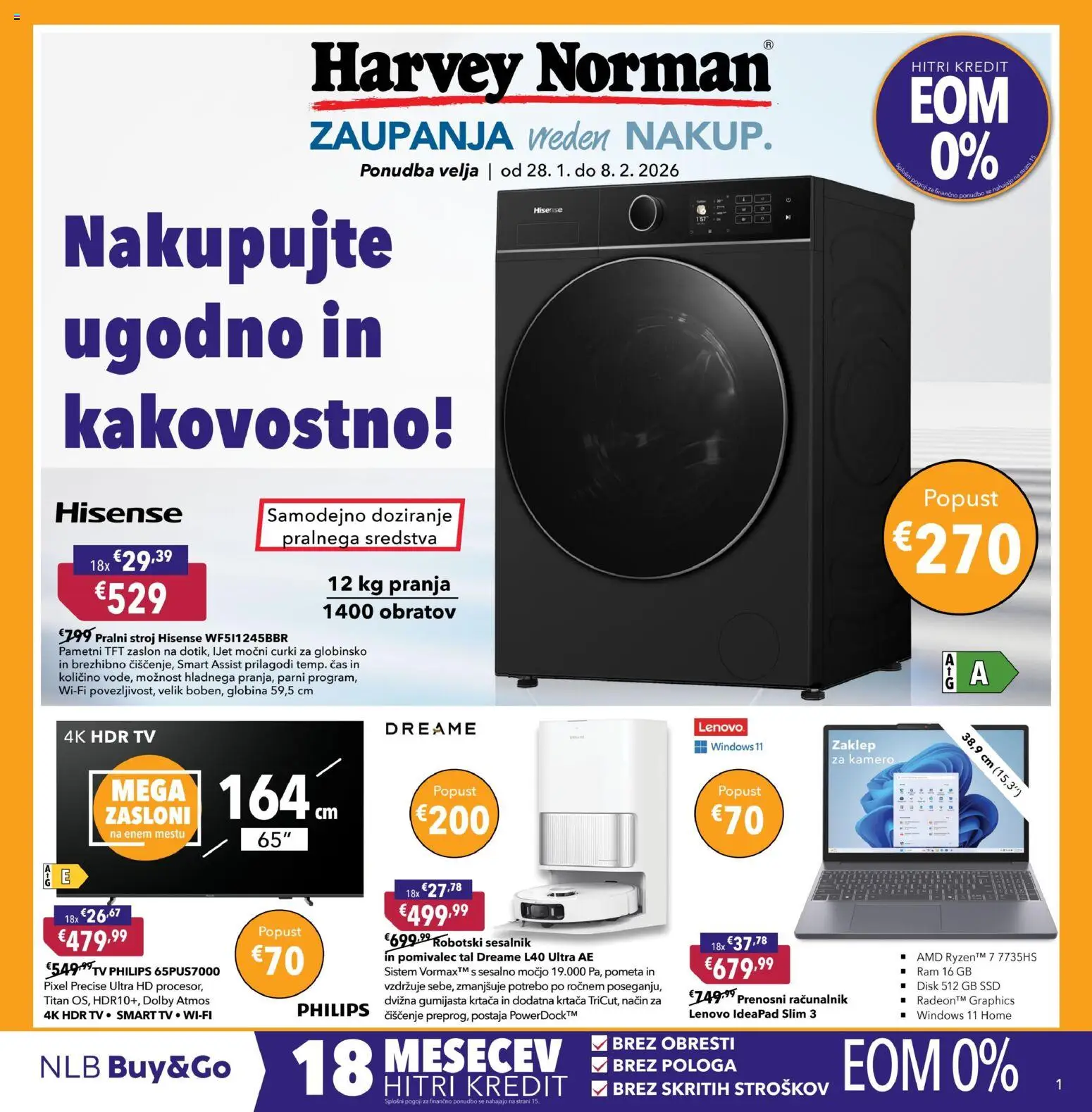 Novi Harvey Norman katalog ponudbe – veljaven od 28.01.2026 | Stran: 1 | Izdelki: Racunalnik, Pralni stroj, Krtaca, Sesalnik