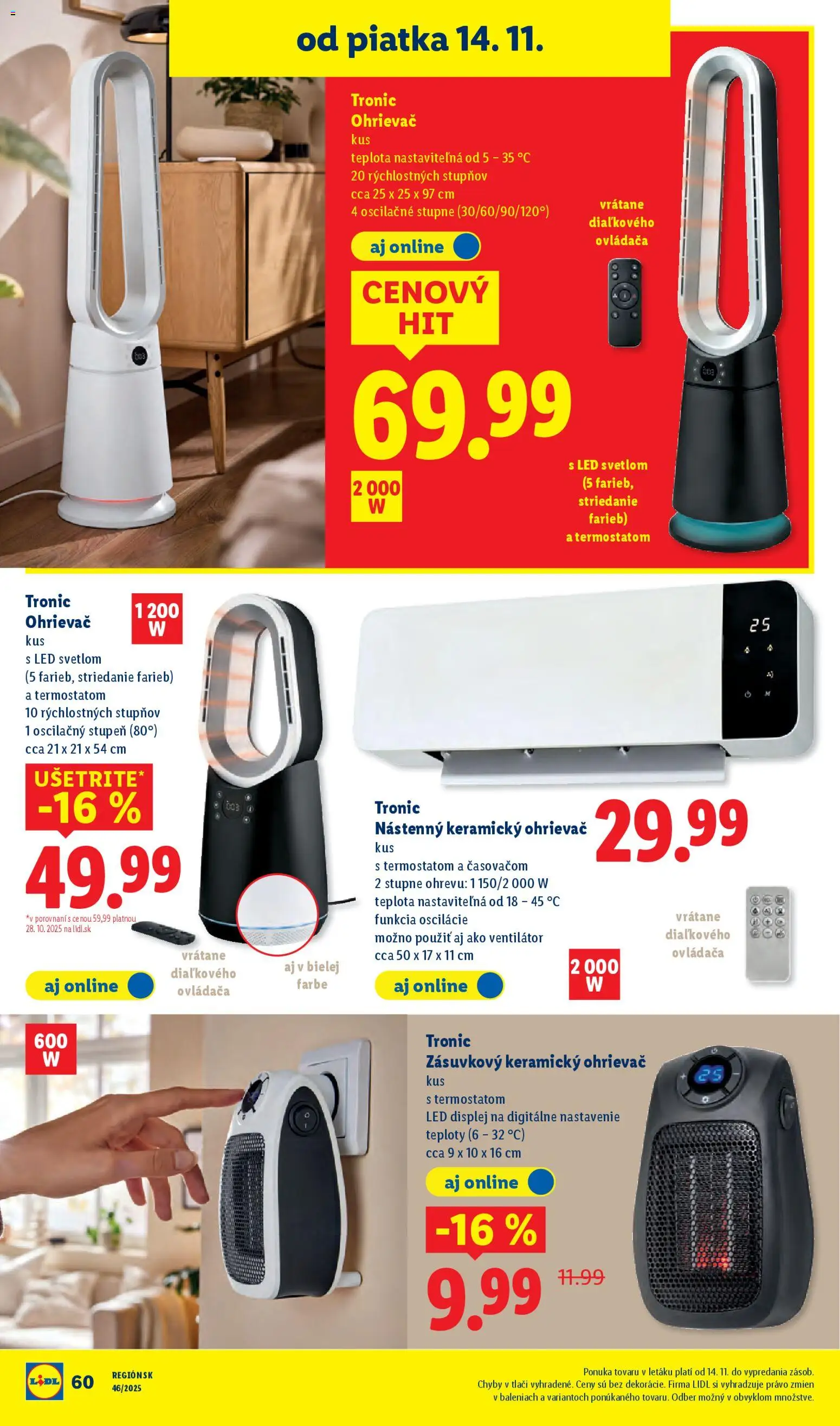 Nové Lidl akcie – leták je platný od 13.11.2025 | Strana: 49 | Produkty: Ventilátor, Ohrievač, Led