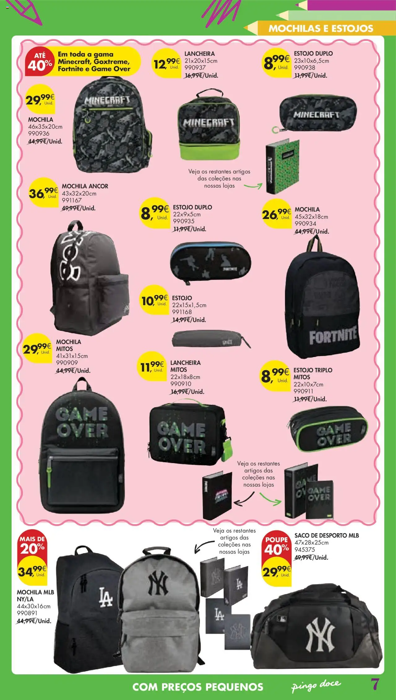 Pingo Doce Regresso às Aulas Hipers │ válido de 05.08.2025 | Página: 7 | Produtos: Mochila, Mochilas