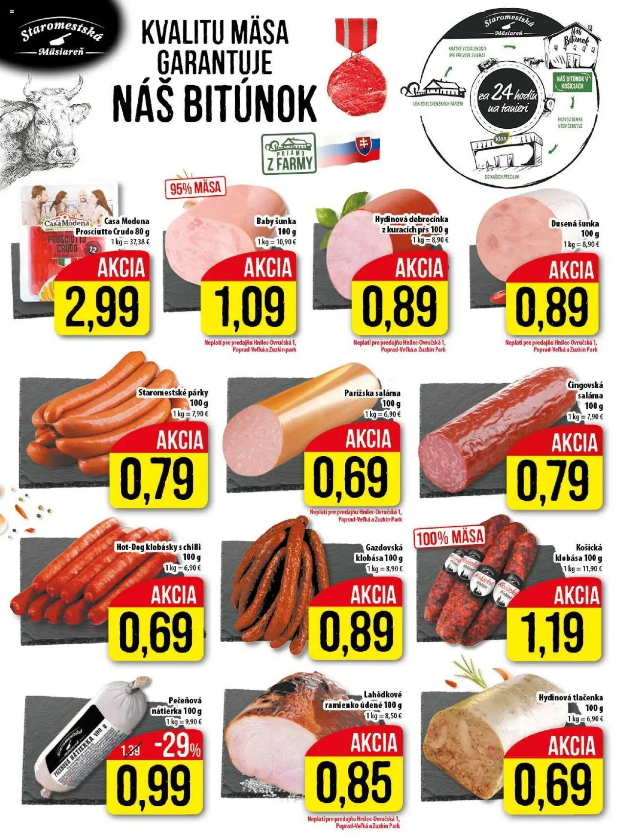 Nové Klas akcie – leták je platný od 13.10.2025 | Strana: 4 | Produkty: Pás, Šunka, Párky