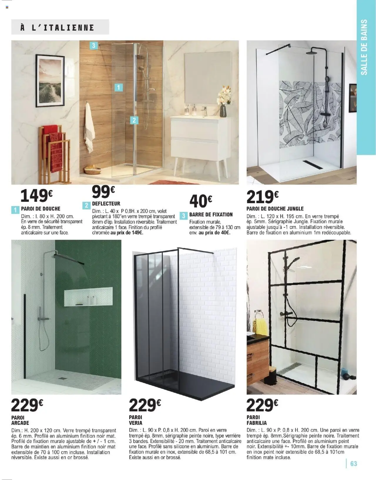 {H1} | Page: 63 | Produits: Verrière, Douche