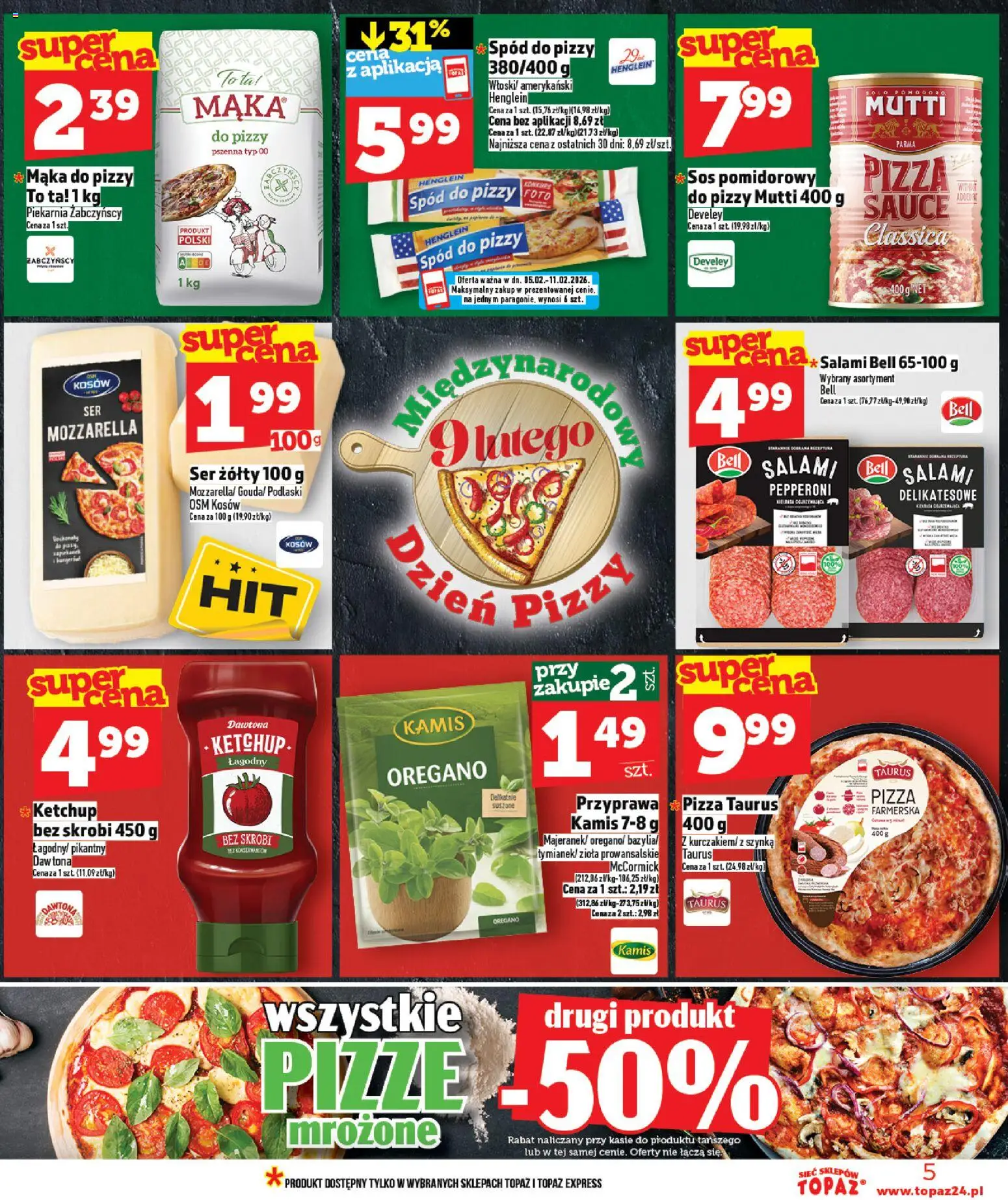 Topaz Gazetka od 05.02.2026 | Strona: 5 | Produkty: Zioła prowansalskie, Piekarnia, Ser, Sos