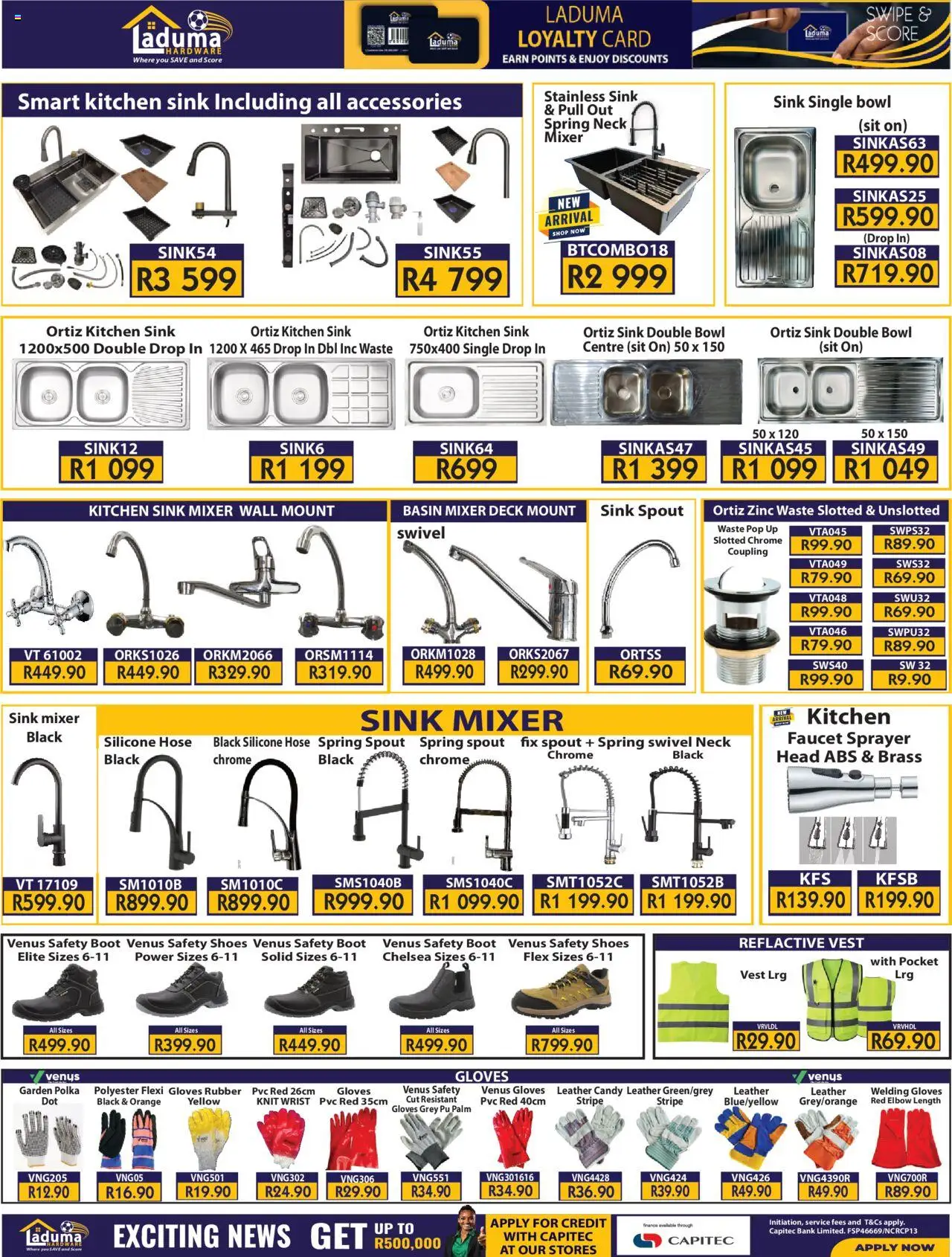 New Laduma Hardware catalogue – valid from 20.10.2025 | Page: 14 | Products: Vest, Gloves, Bowl, Sink