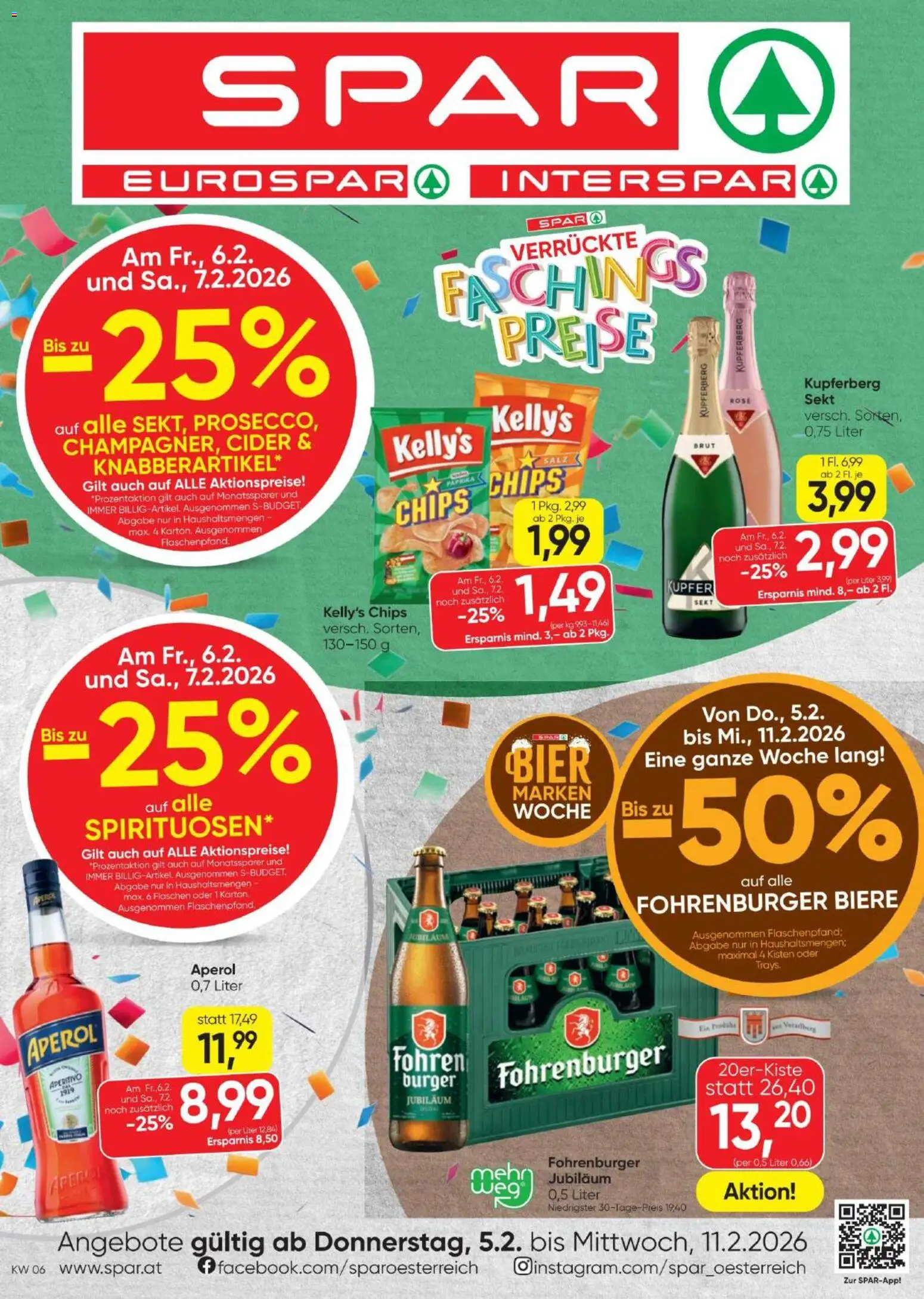 Spar Flugblatt gültig ab 05.02.2026 | Seite: 1 | Produkte: Chips, Bier
