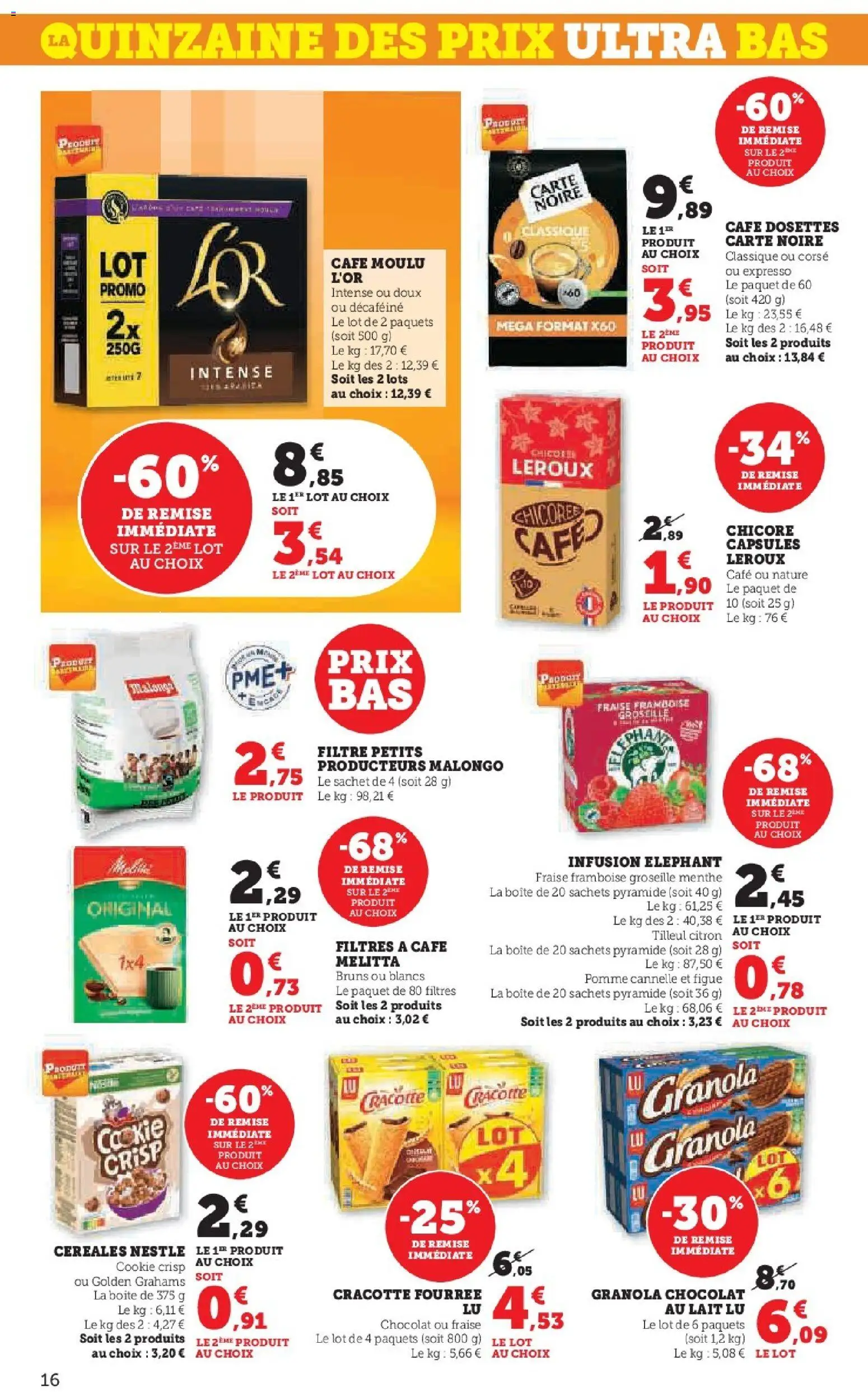 {H1} | Page: 16 | Produits: Citron, Fraise, Menthe, Infusion