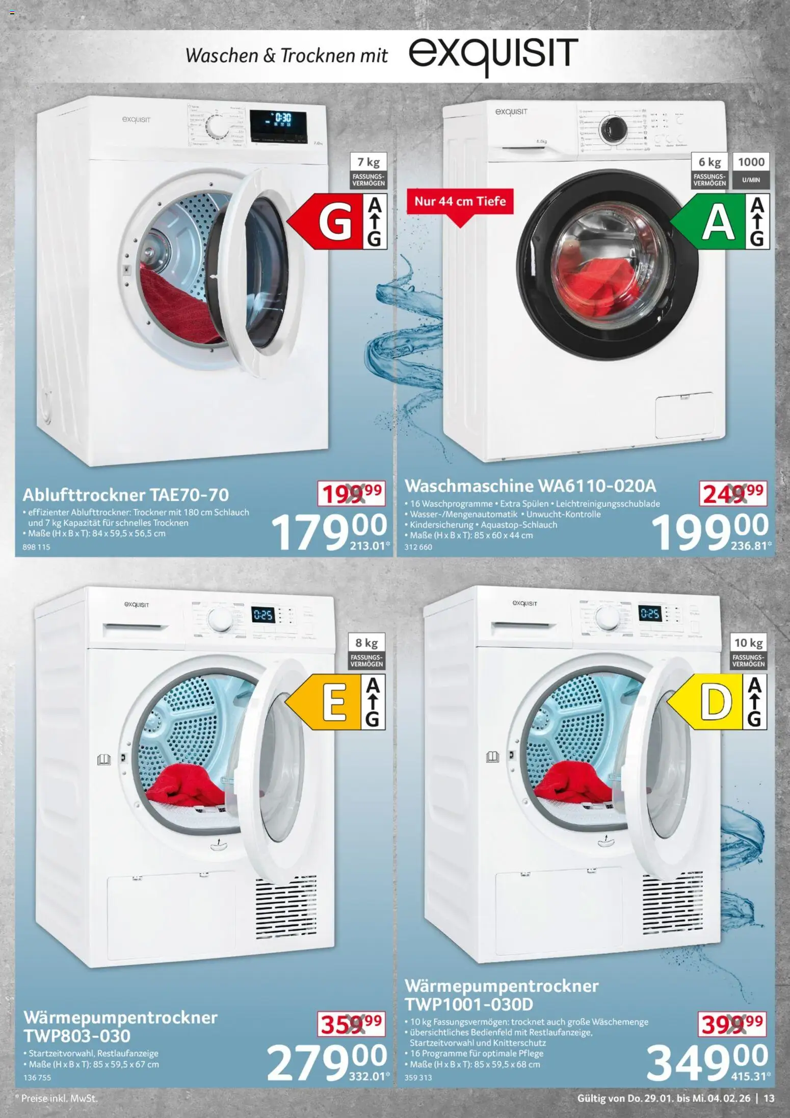 Selgros  Non Food – gültig ab 29.01.2026 | Seite: 13 | Produkte: Trockner, Waschmaschine
