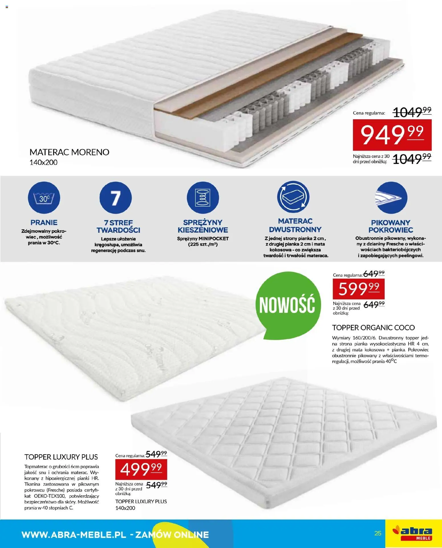 Abra meble Gazetka od 09.01.2026 | Strona: 25 | Produkty: Materac, Pianki