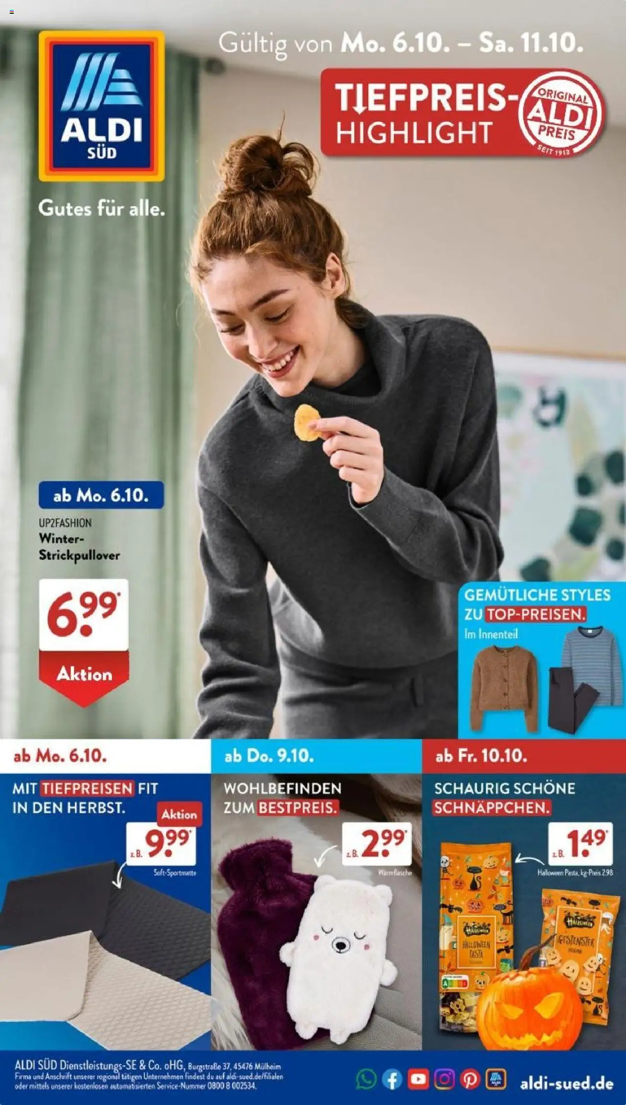 Aldi Süd Prospekt 	 – gültig ab 06.10.2025 | Seite: 1 | Produkte: Up2fashion