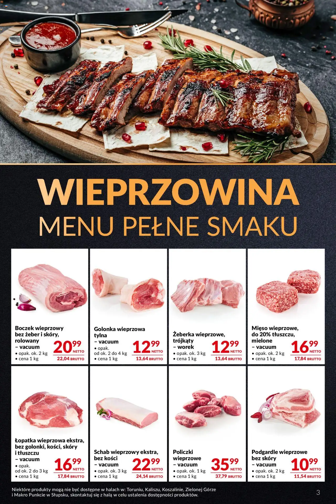 Makro Gazetka - Oferta dla gastronomii od 27.05.2025 | Strona: 3 | Produkty: Schab, Mięso, Schab wieprzowy, Wieprzowina