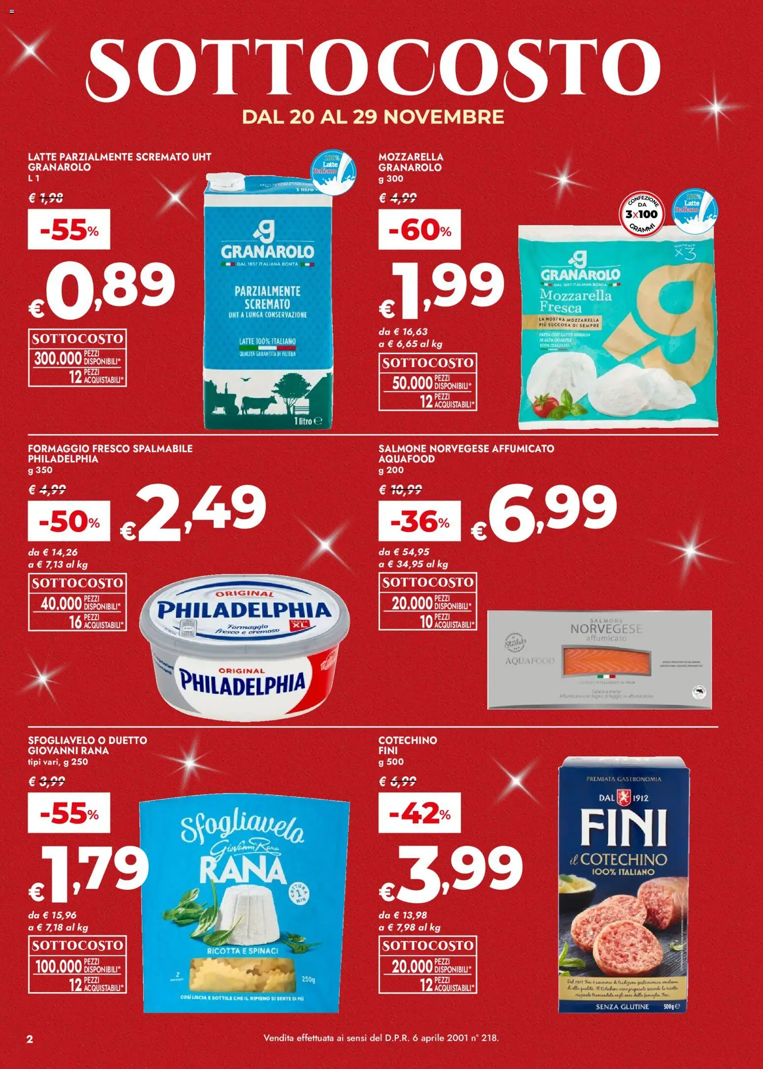 Volantino bennet del 20.11.2025 | Pagina: 2 | Prodotti: Salmone, Latte, Formaggio, Ricotta