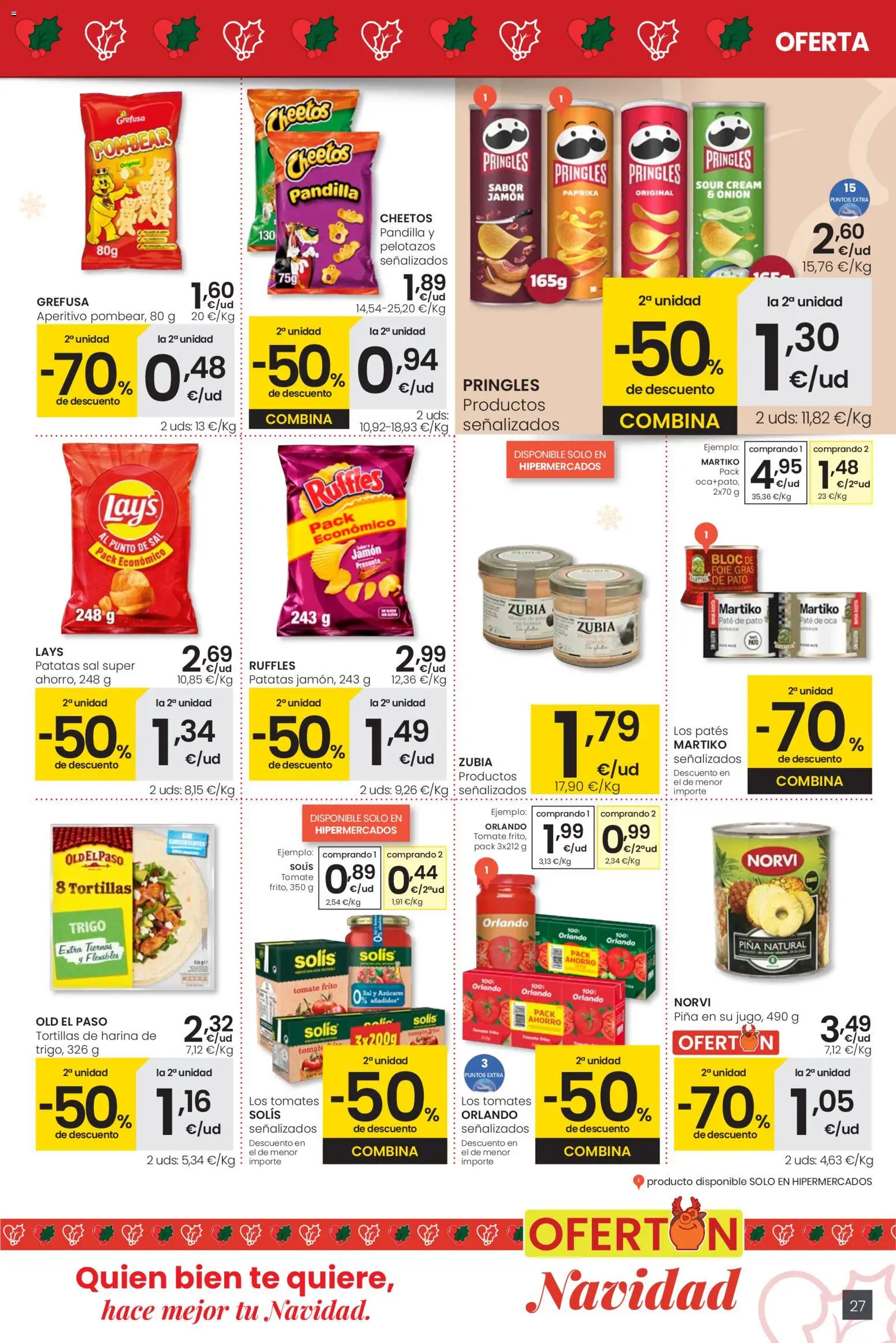 Eroski - Ofertón Navidad  │ válido desde el 27.11.2025 | Página: 27 | Productos: Jamón, Tomates, Piña, Té