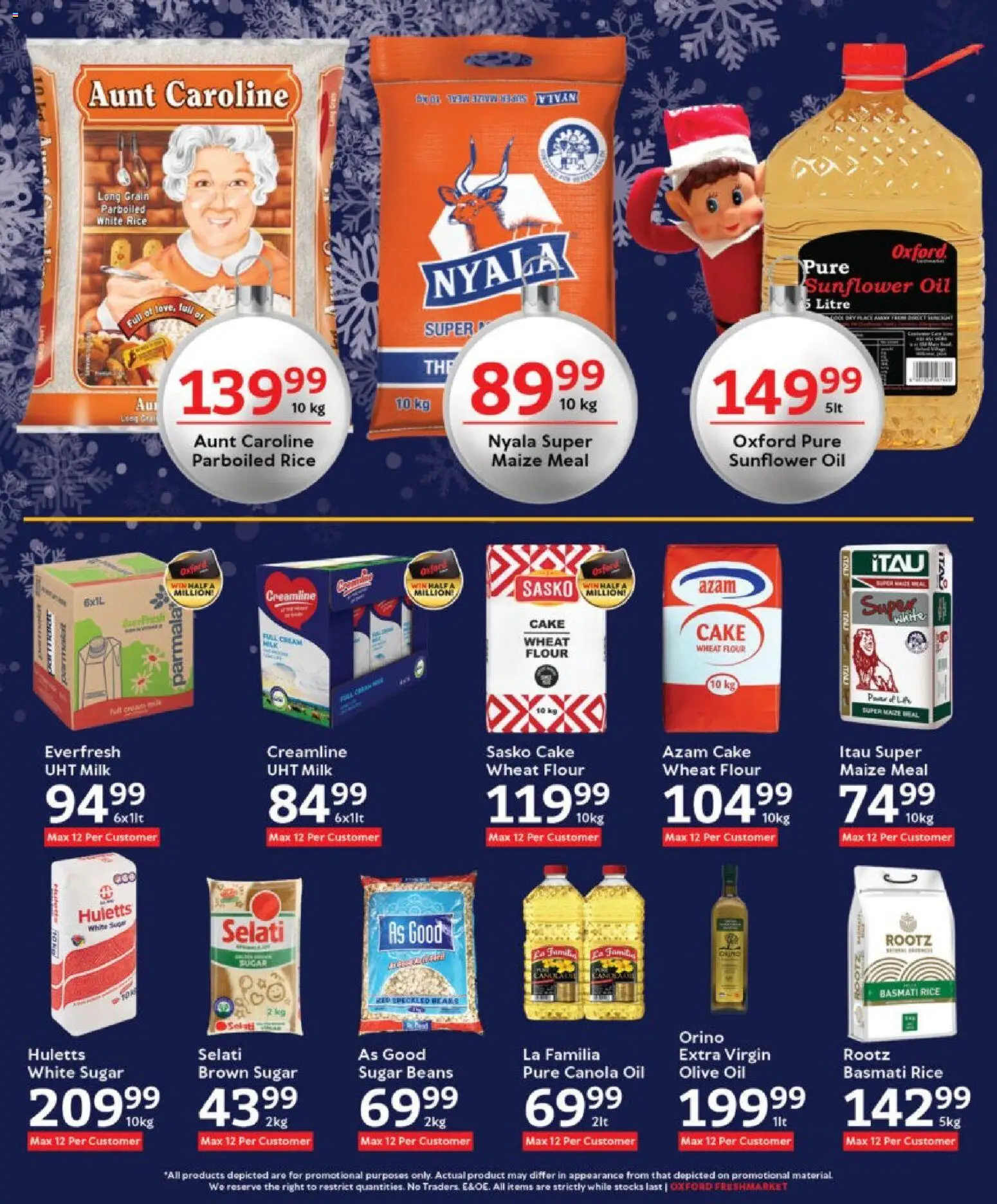 New Oxford Freshmarket catalogue – valid from 26.11.2025 | Page: 10 | Products: Flour, Beans, Maize meal, Oil