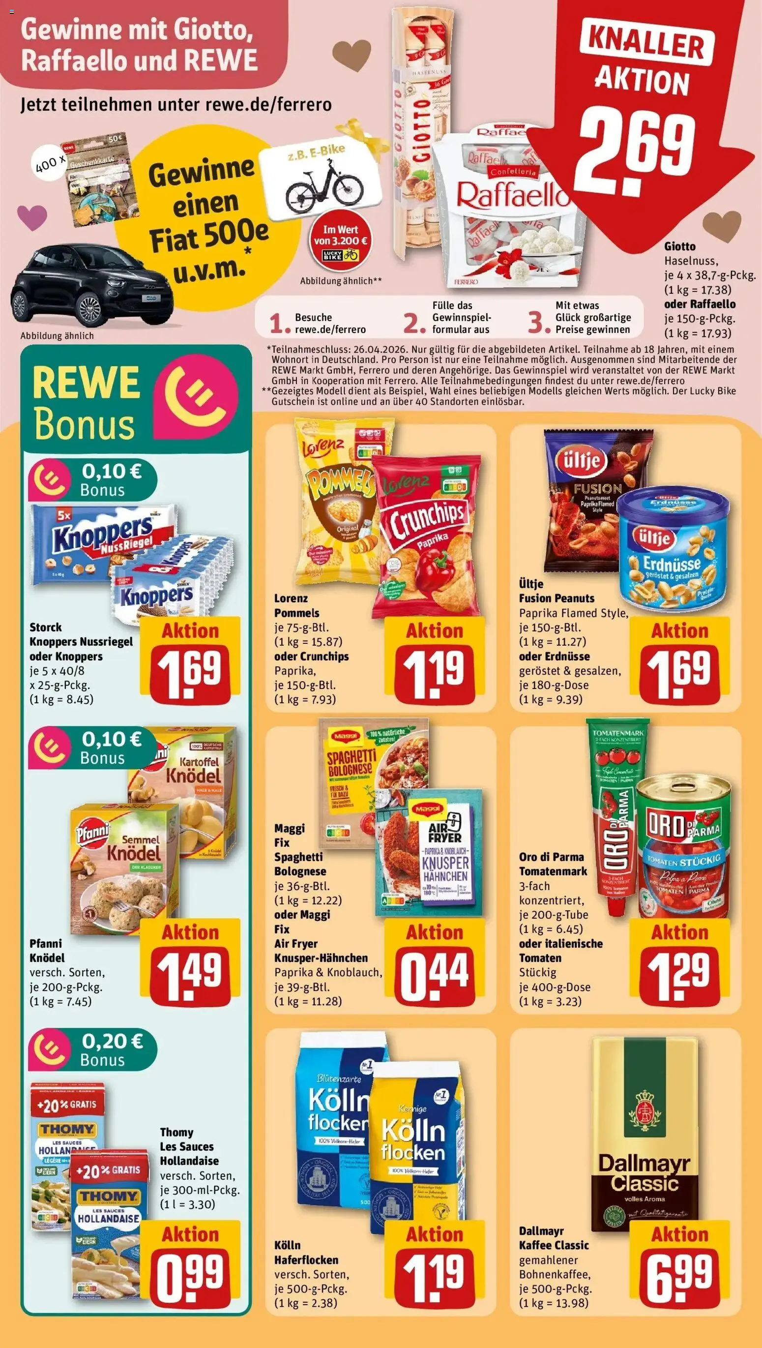 Rewe Prospekt Mannheim / Rheinau	 – gültig ab 12.04.2026 | Seite: 16 | Produkte: Thomy les sauces, Dallmayr, Chips, Flocken
