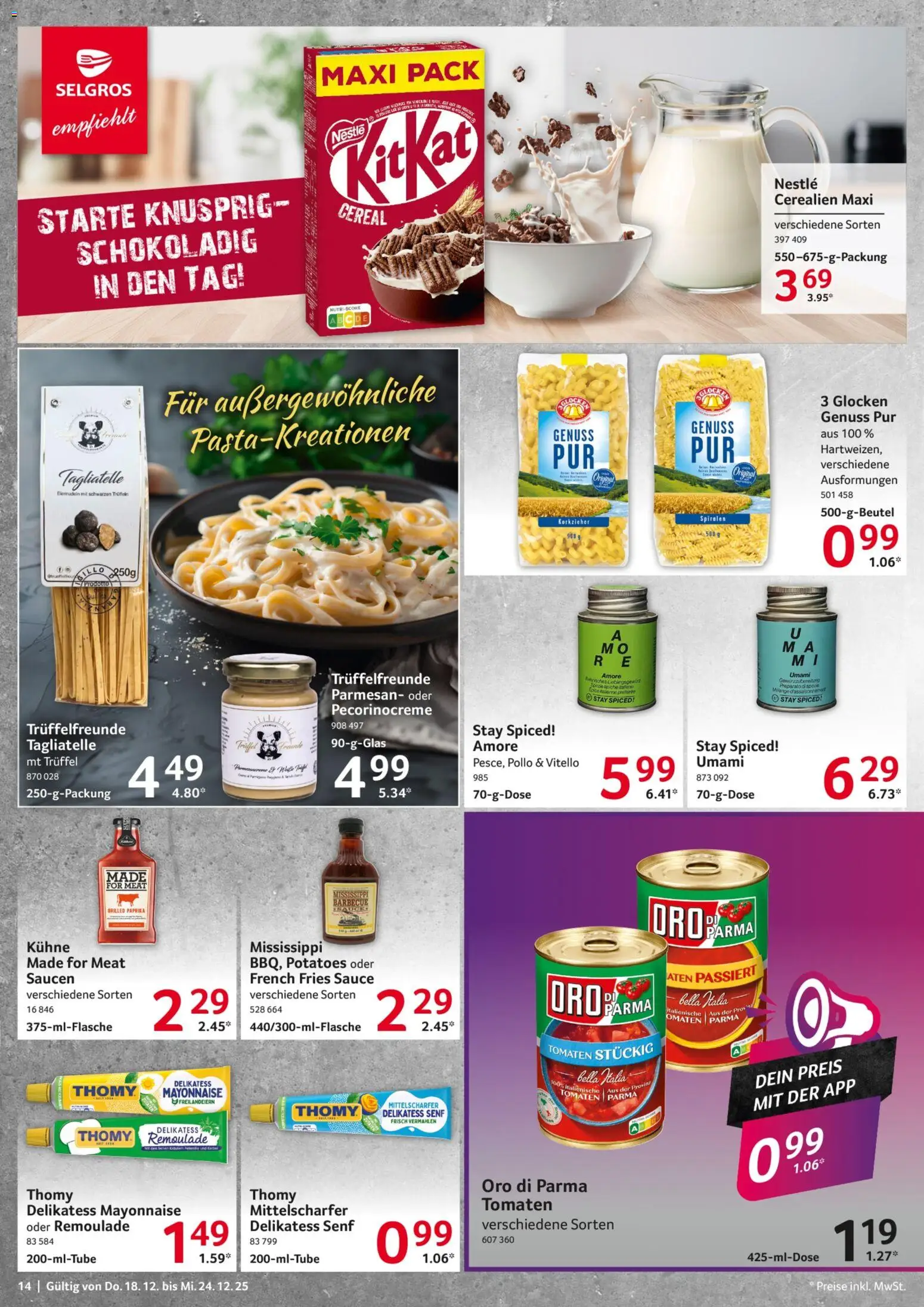 Selgros Prospekt 	 – gültig ab 18.12.2025 | Seite: 14 | Produkte: Tomaten, Oro di parma, Paprika, Mayonnaise