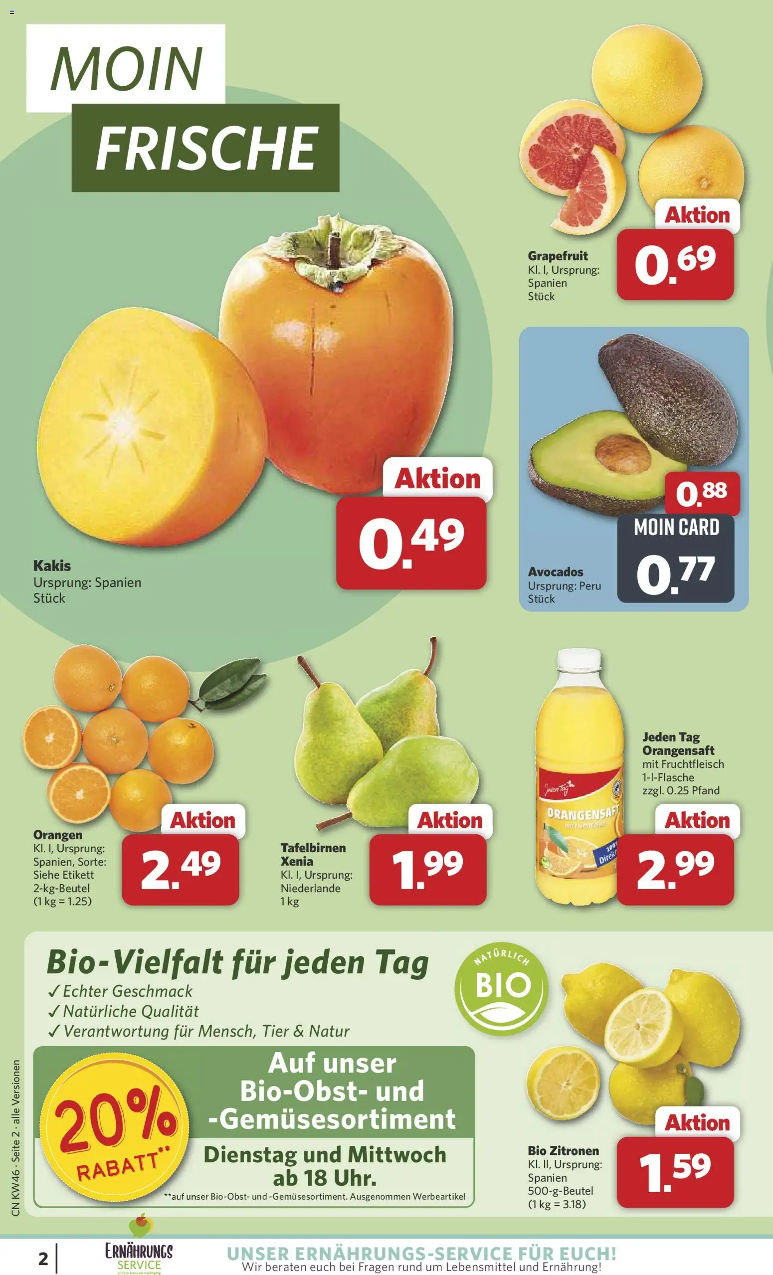 Combi Prospekt 	 – gültig ab 10.11.2025 | Seite: 2 | Produkte: Orangen, Orangensaft, Grapefruit, Zitronen