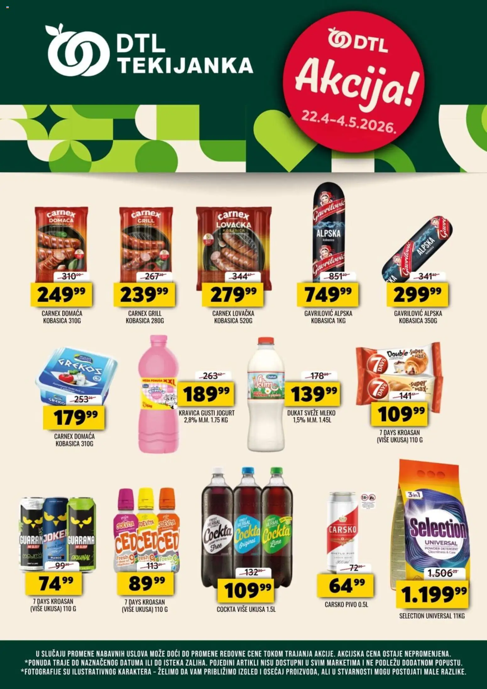 Tekijanka katalog - važi od 22.04.2026 | Strana: 1 | Proizvode: Sveže mleko, Cedevita, Kroasan, Mleko