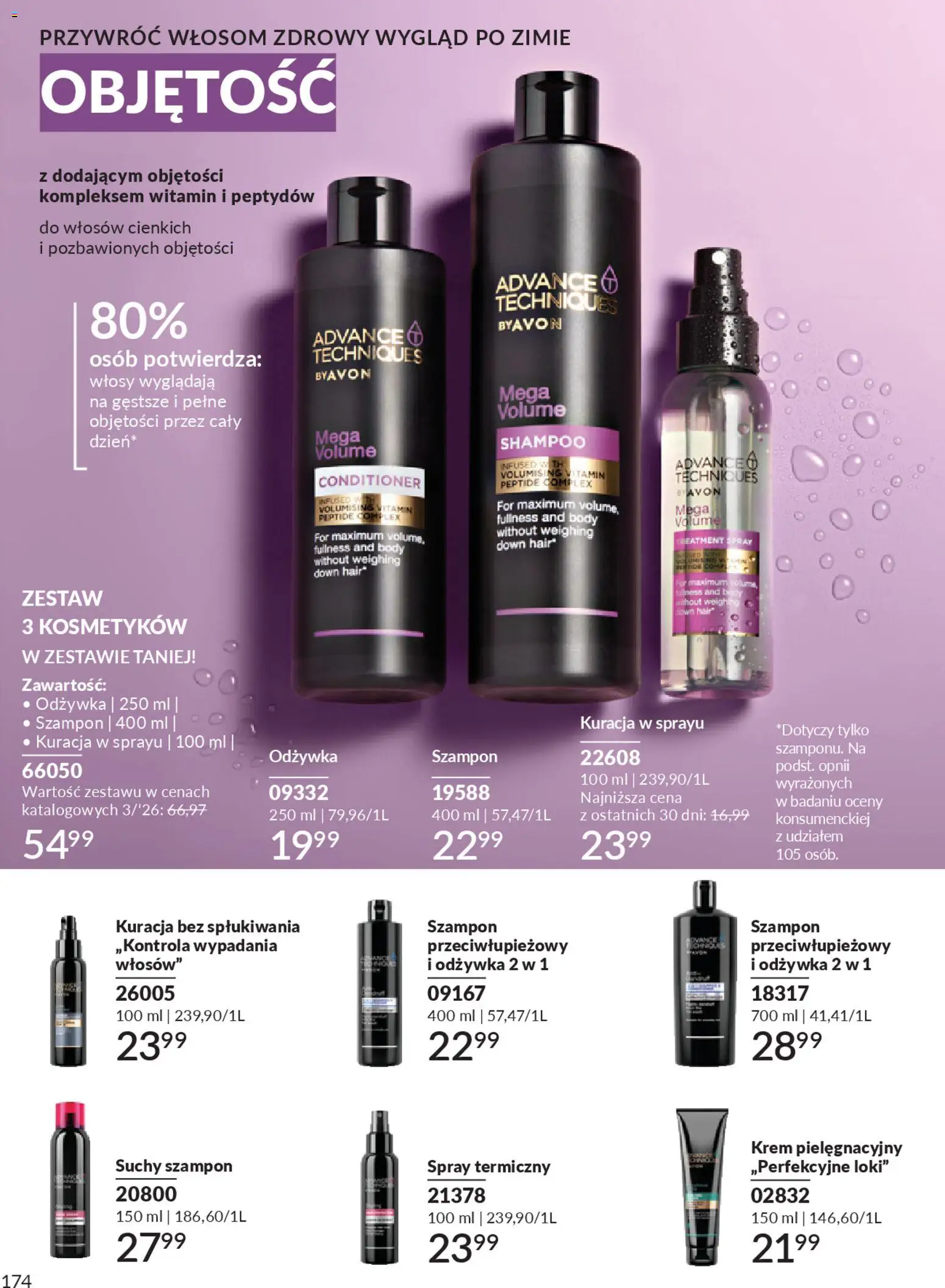 Avon Katalog 3 2026 od 01.03.2026 | Strona: 174 | Produkty: Szampon, Odżywka, Krem, Suchy szampon