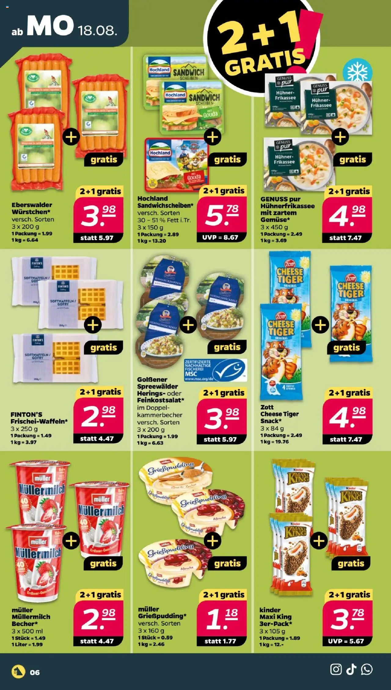 Netto Prospekt 	 - gültig ab dem 18.08.2025 | Seite: 6 | Produkte: Gouda, Zucker, Müllermilch, Muller mullermilch