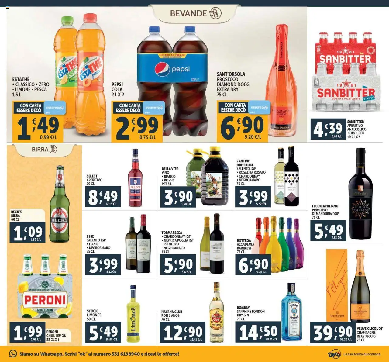 Volantino Decò del 08.08.2025 | Pagina: 17 | Prodotti: Gin, Prosecco, Champagne, Pepsi