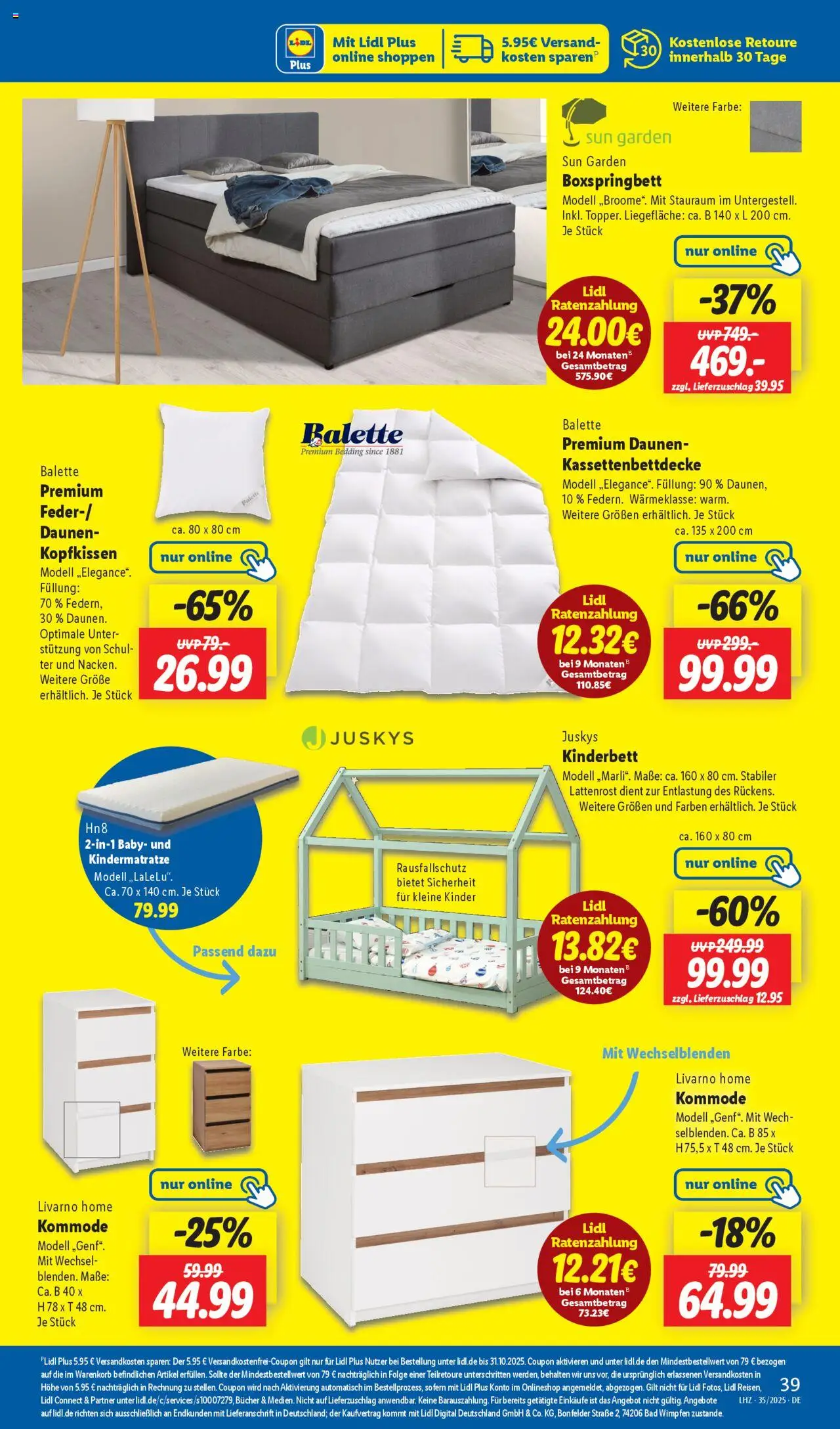 Lidl Prospekt Zossen 	 - gültig ab dem 25.08.2025 | Seite: 27 | Produkte: Kommode, Lattenrost, Boxspringbett, Bad