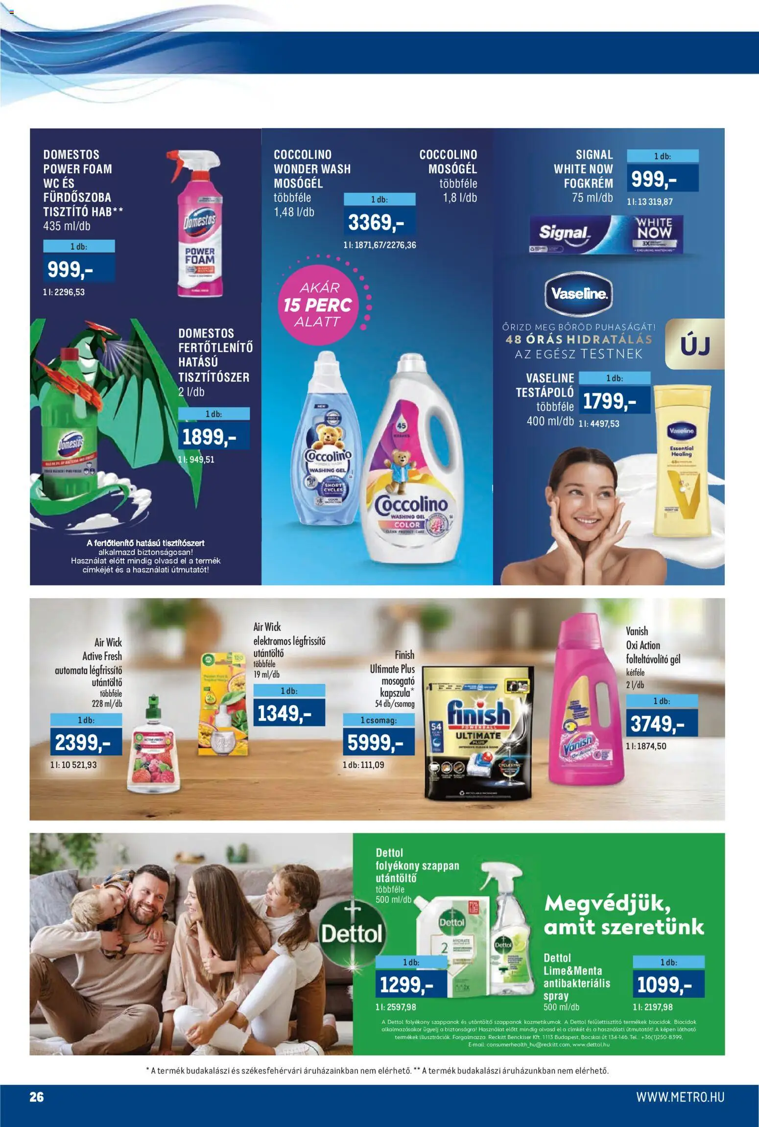 Metro akciós ujság - amely érvényes a következő dátumtól: 16.04.2026 | Oldal: 26 | Termékek: Mosógél, WC, Szappan, Fogkrém