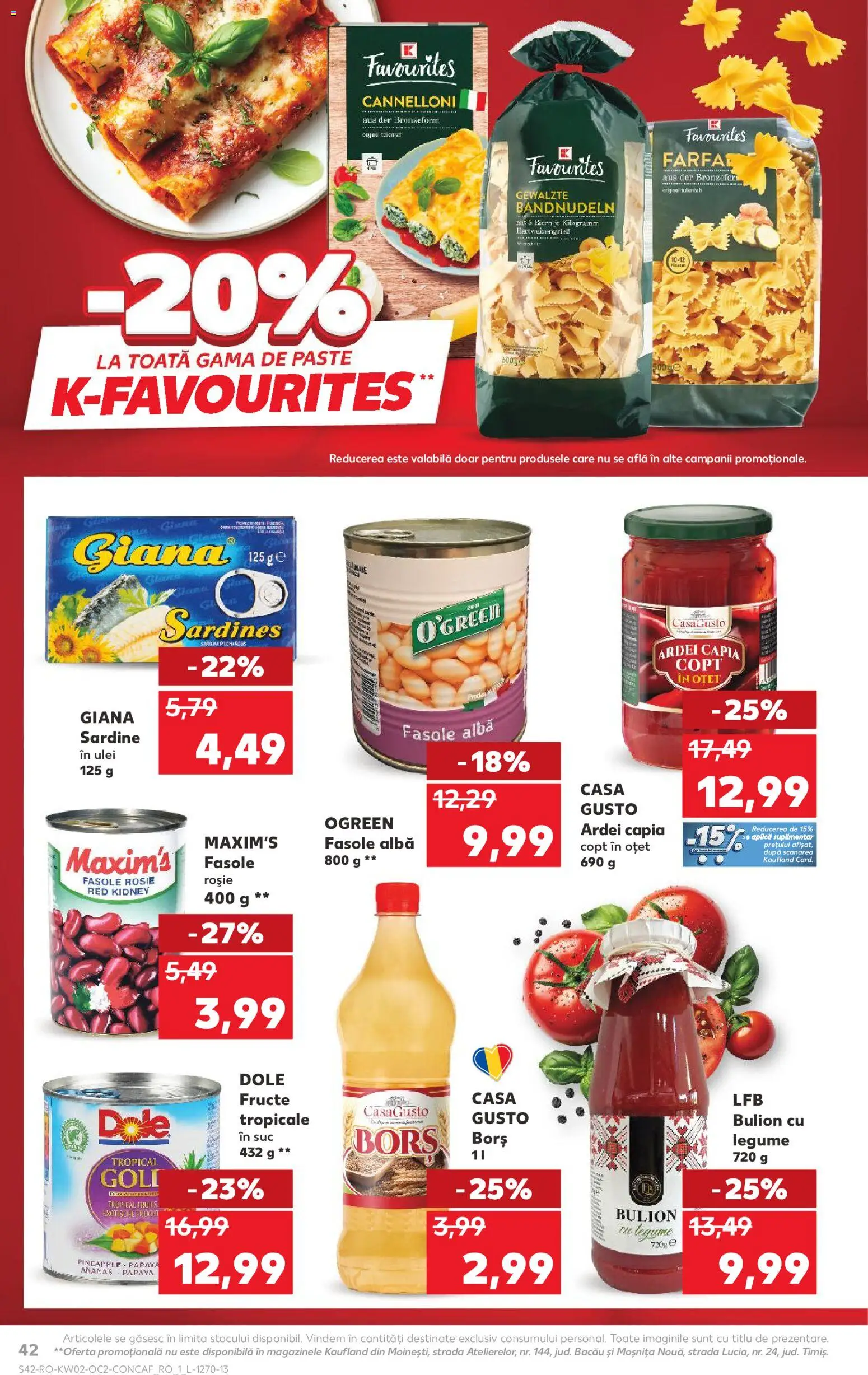 Kaufland RO akciós ujság - amely érvényes a következő dátumtól: 07.01.2026 | Oldal: 42 | Termékek: Cannelloni, Bors