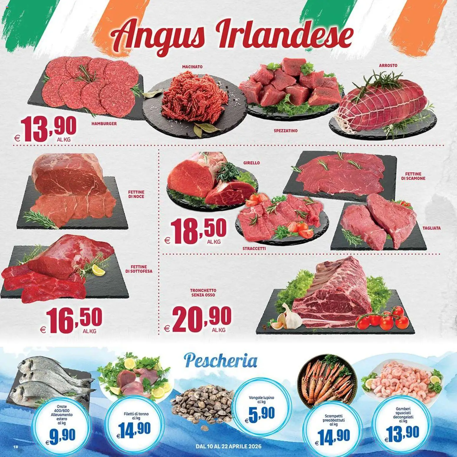 Volantino Elite Supermercati del 10.04.2026 | Pagina: 18 | Prodotti: Vongole, Tonno, Girello, Macinato