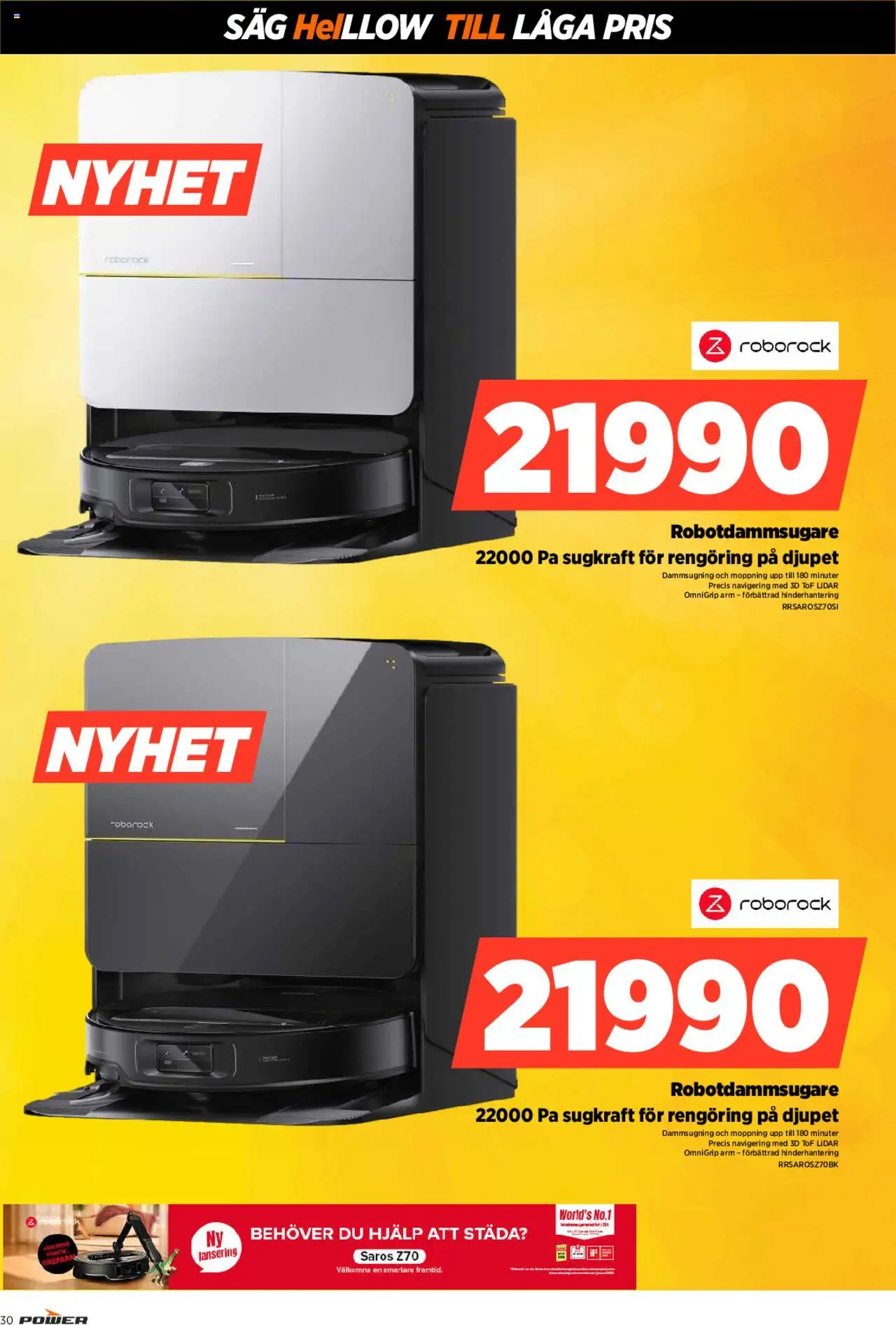 Power reklamblad aktuell från 16.06.2025 | Sida: 30 | Produkter: Navigering, Såg, Robotdammsugare